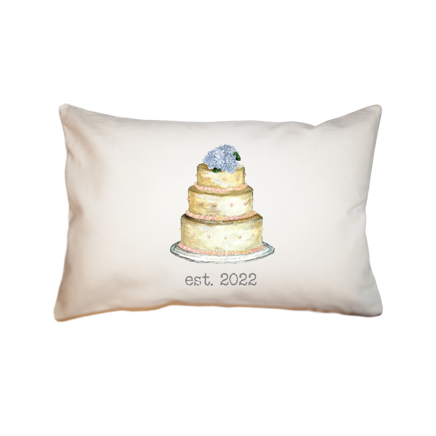 wedding cake date 2022 large rectangle pillow