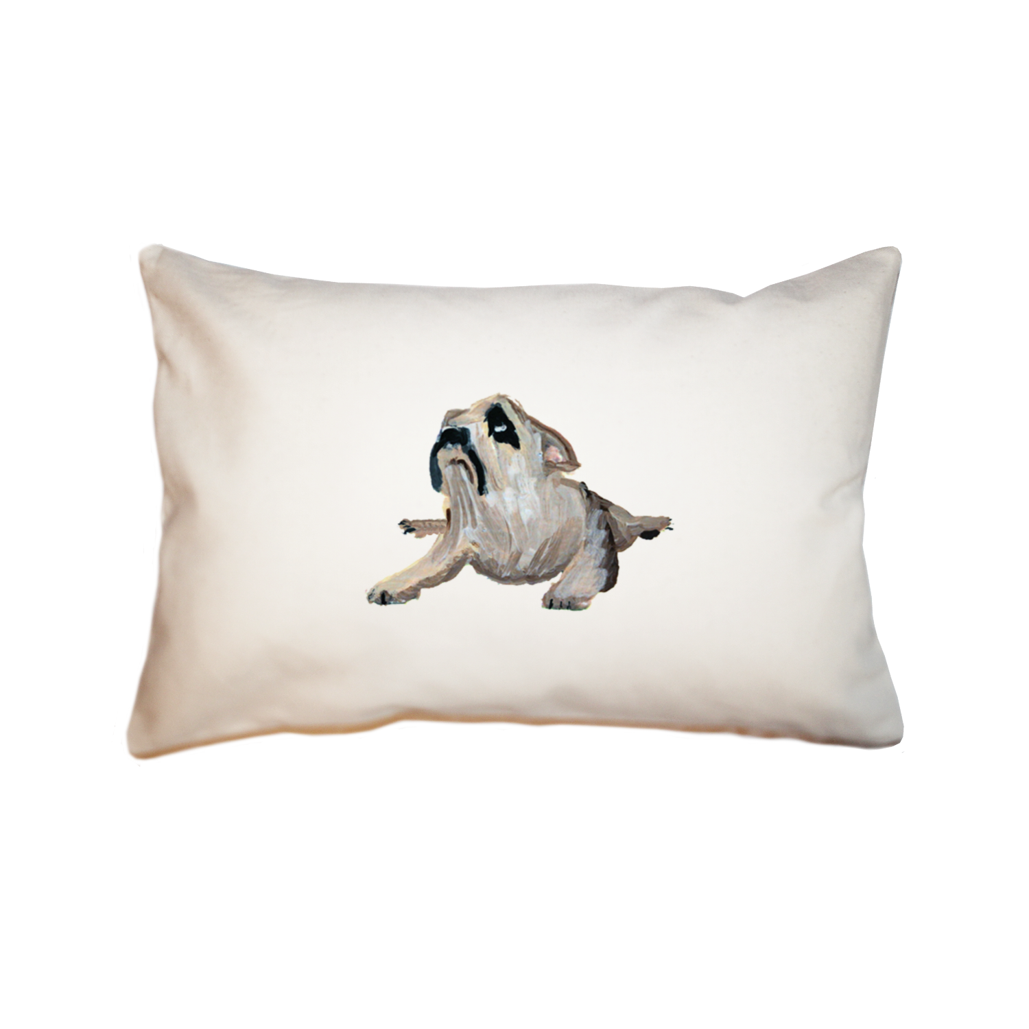 bulldog resting large rectangle pillow