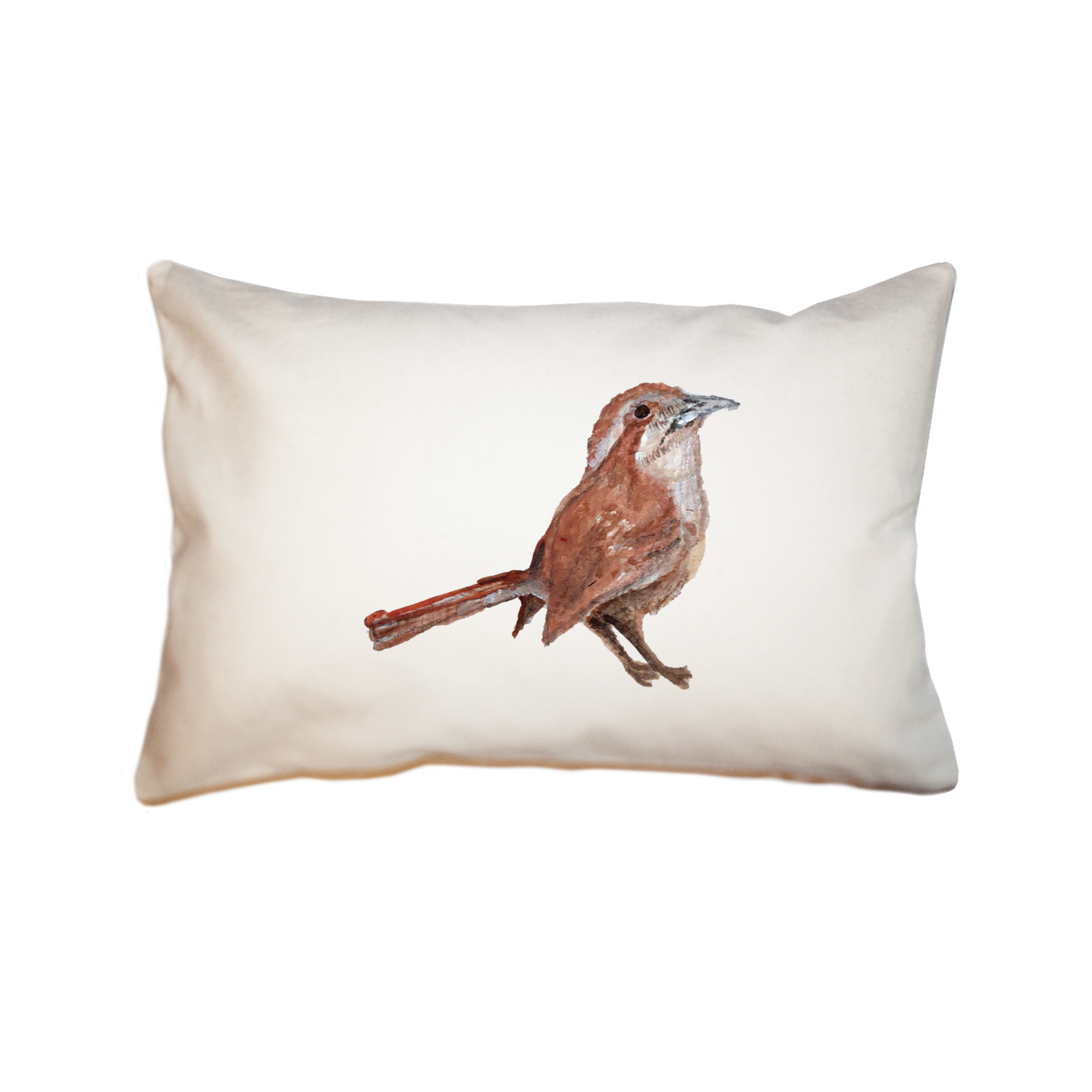 carolina wren large rectangle pillow