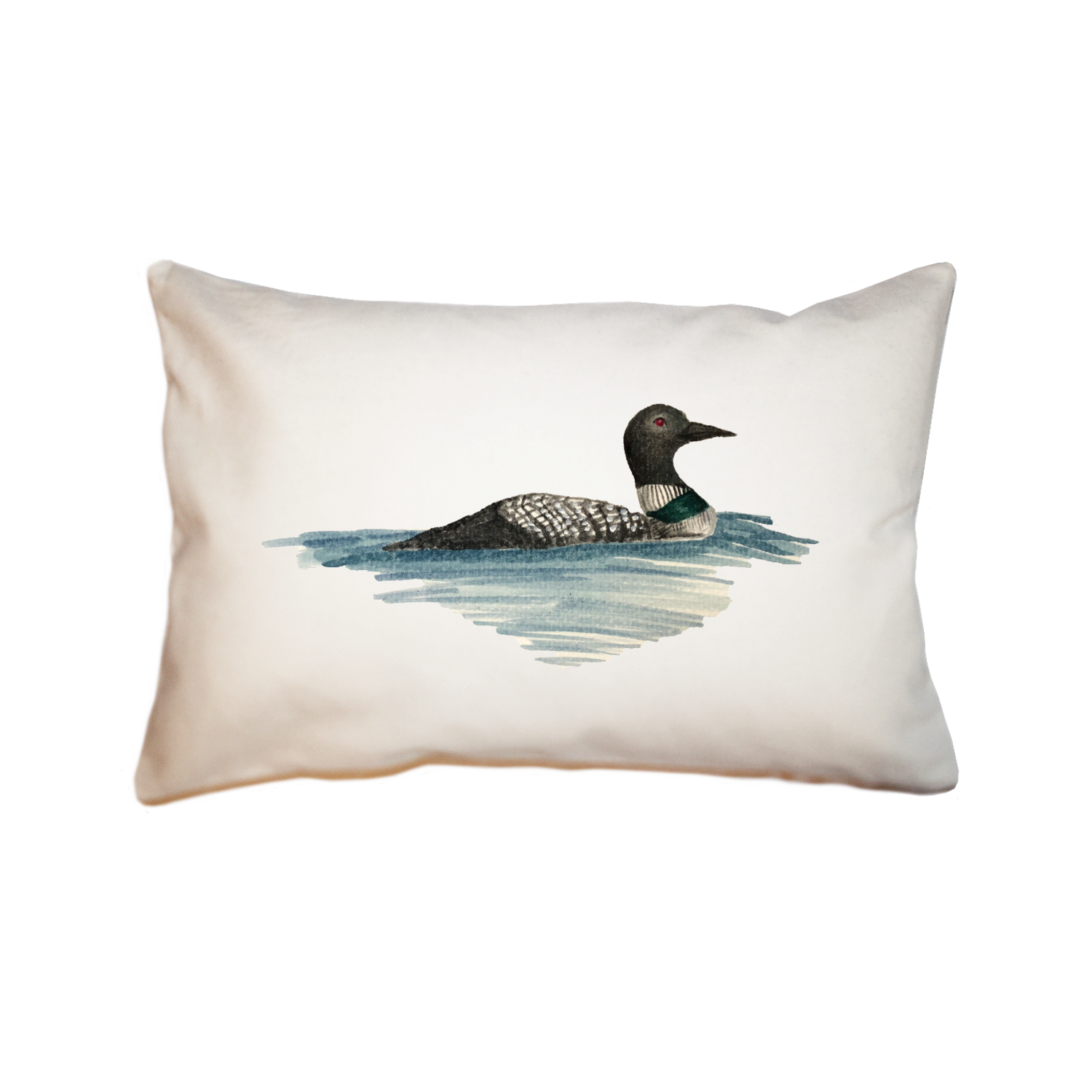 loon on water large rectangle pillow