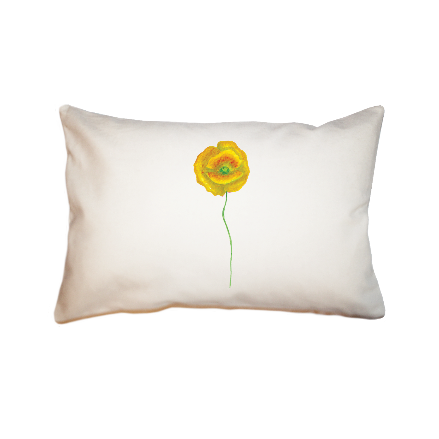 yellow poppy large rectangle pillow
