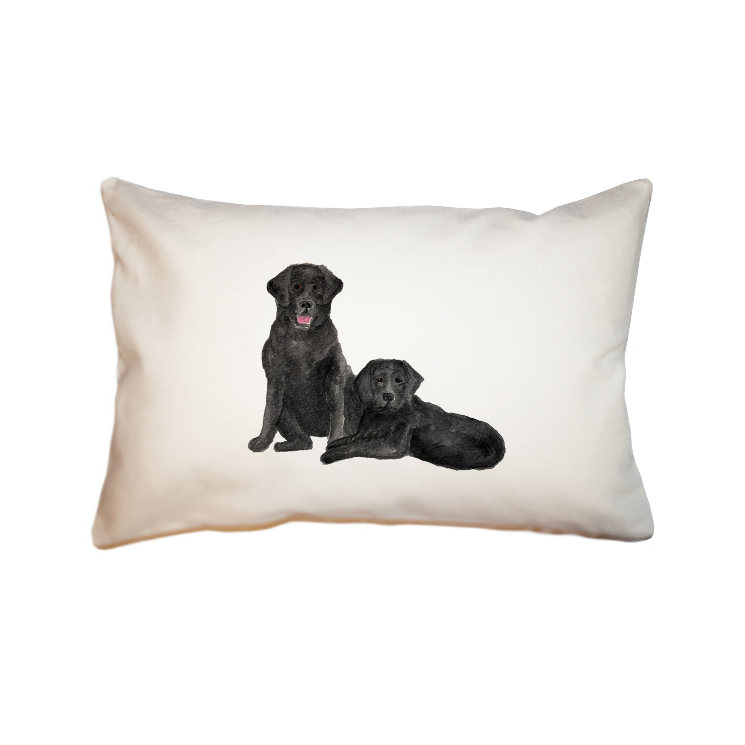 two black labs large rectangle pillow