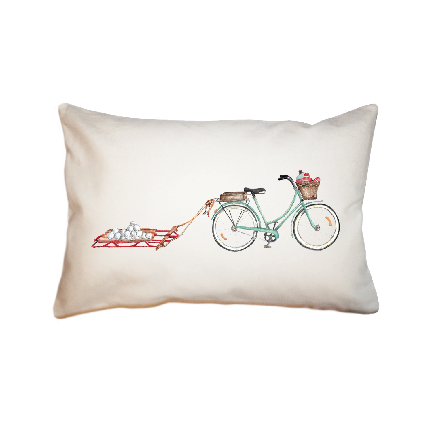 january bike large rectangle pillow