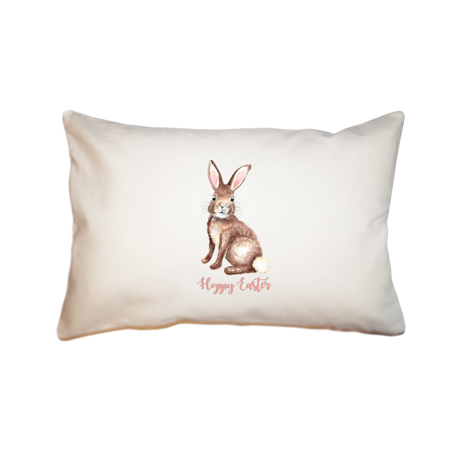 brown bunny with hoppy easter large rectangle pillow