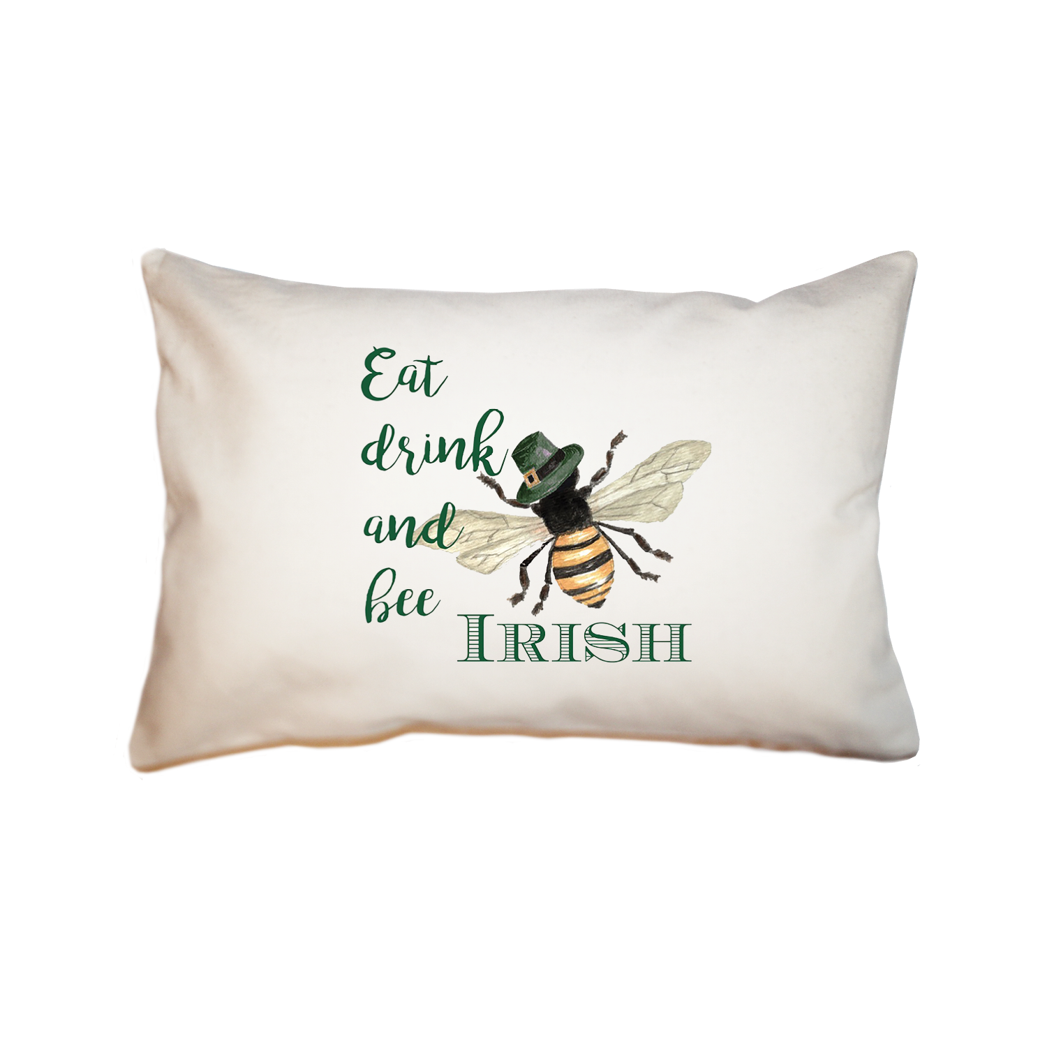 eat drink and bee irish large rectangle pillow