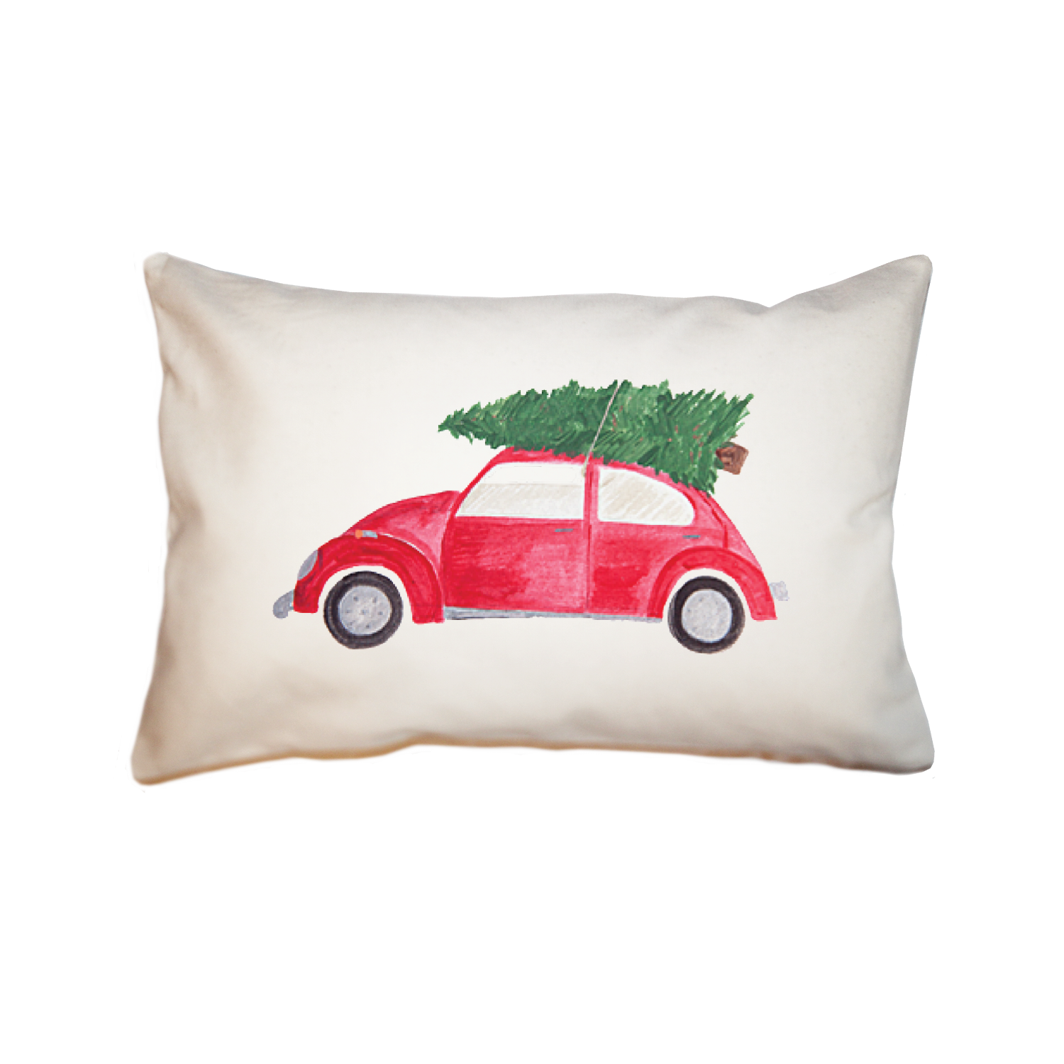 red vw with tree large rectangle pillow