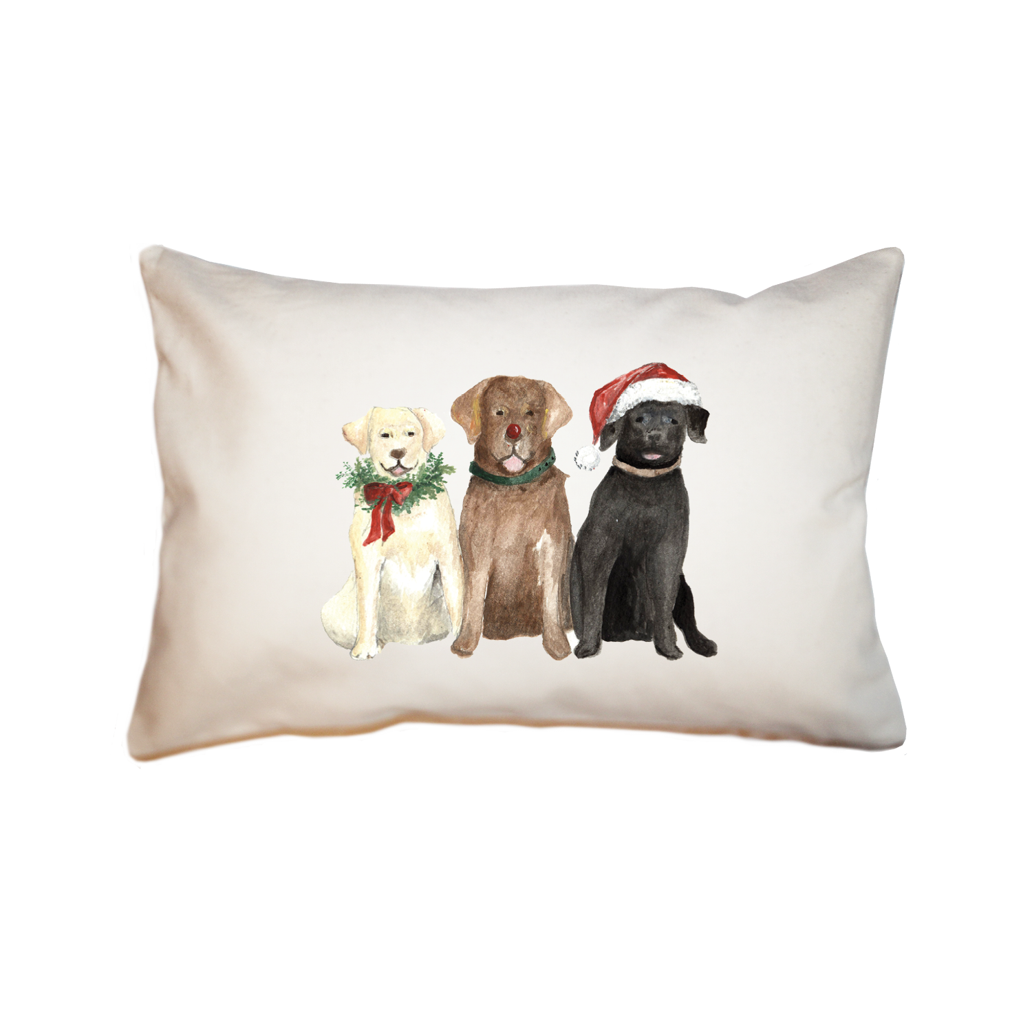 three labs holiday large rectangle pillow