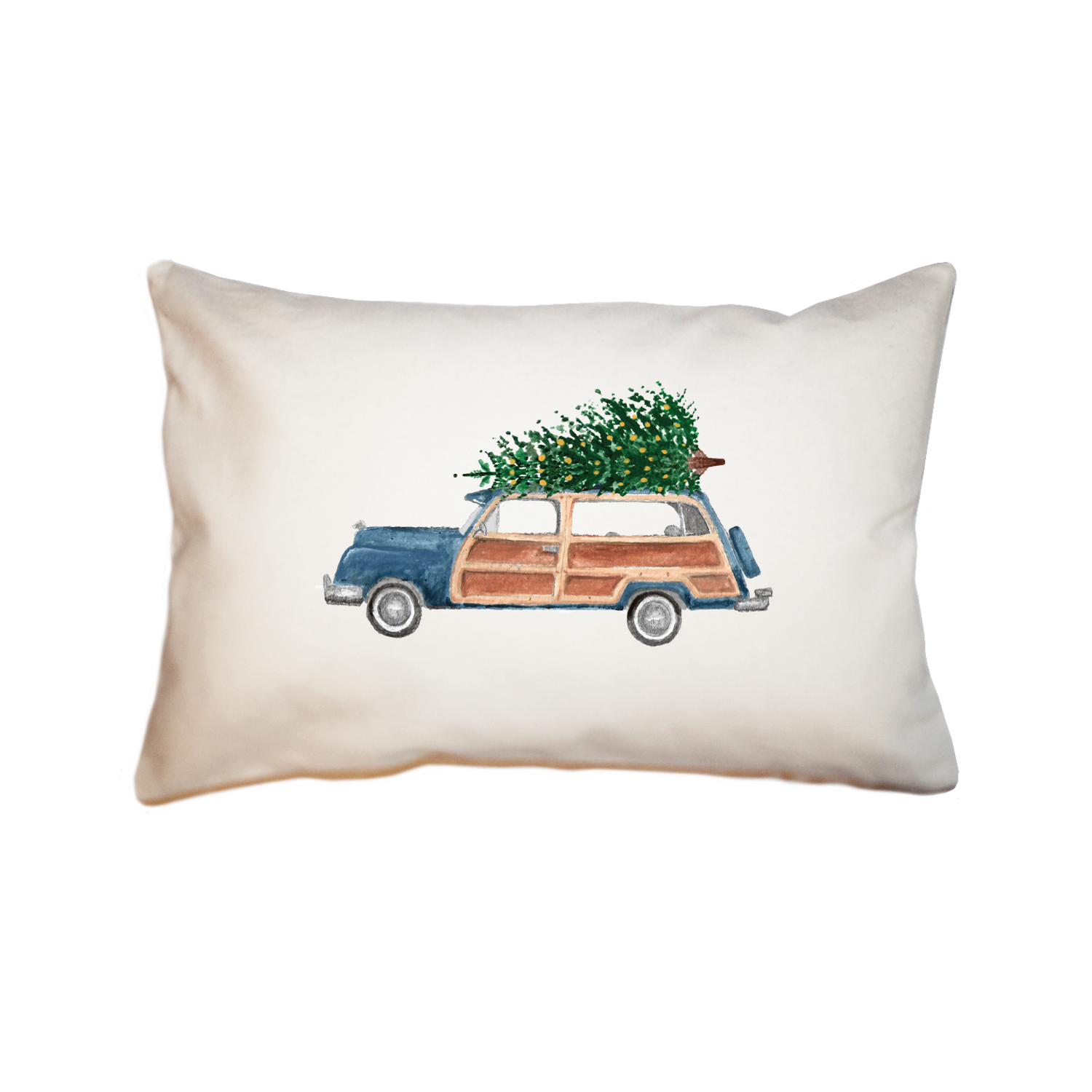 navy woody with tree large rectangle pillow