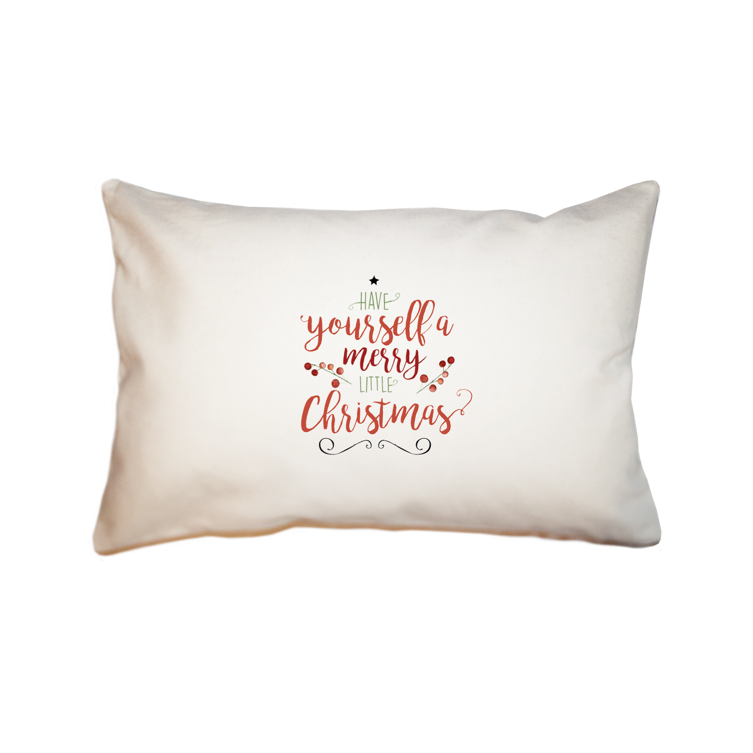 berry merry little christmas large rectangle pillow