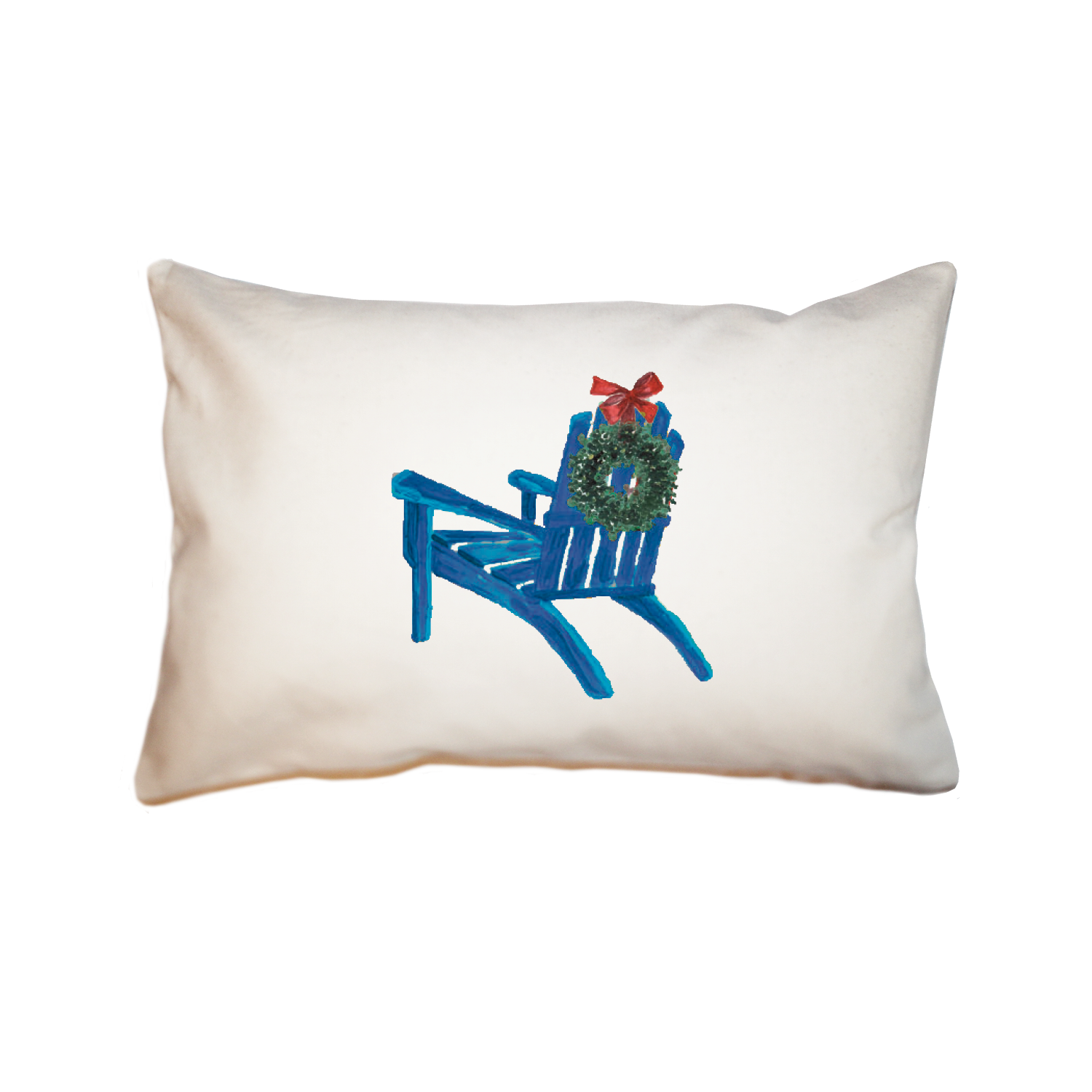 blue chair and wreath large rectangle pillow