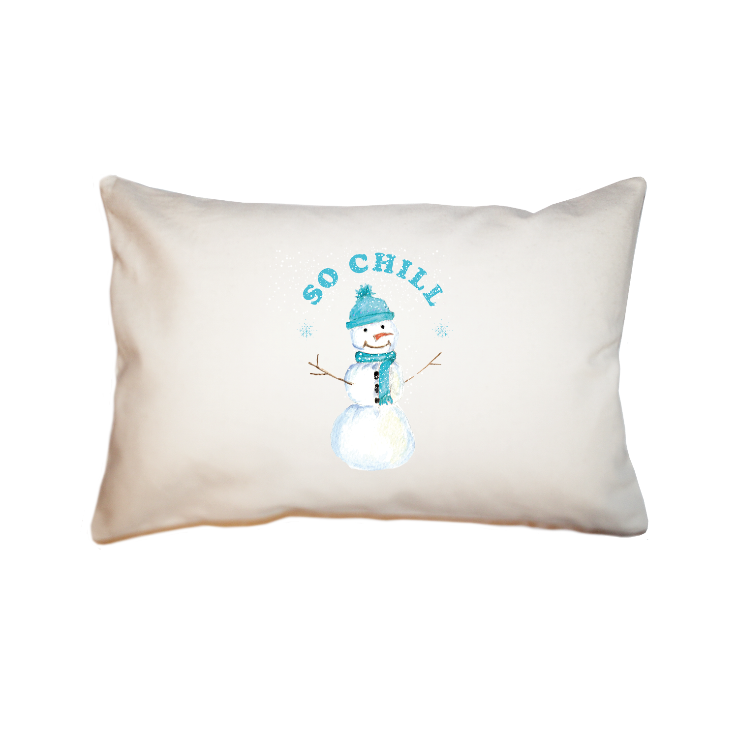 so chill snowman large rectangle pillow