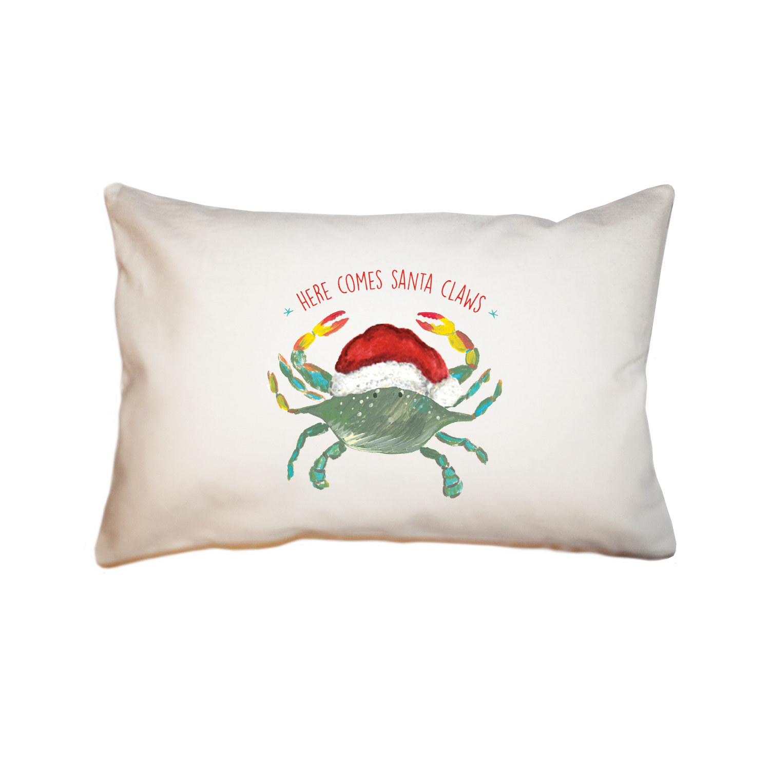 here comes santa claws large rectangle pillow