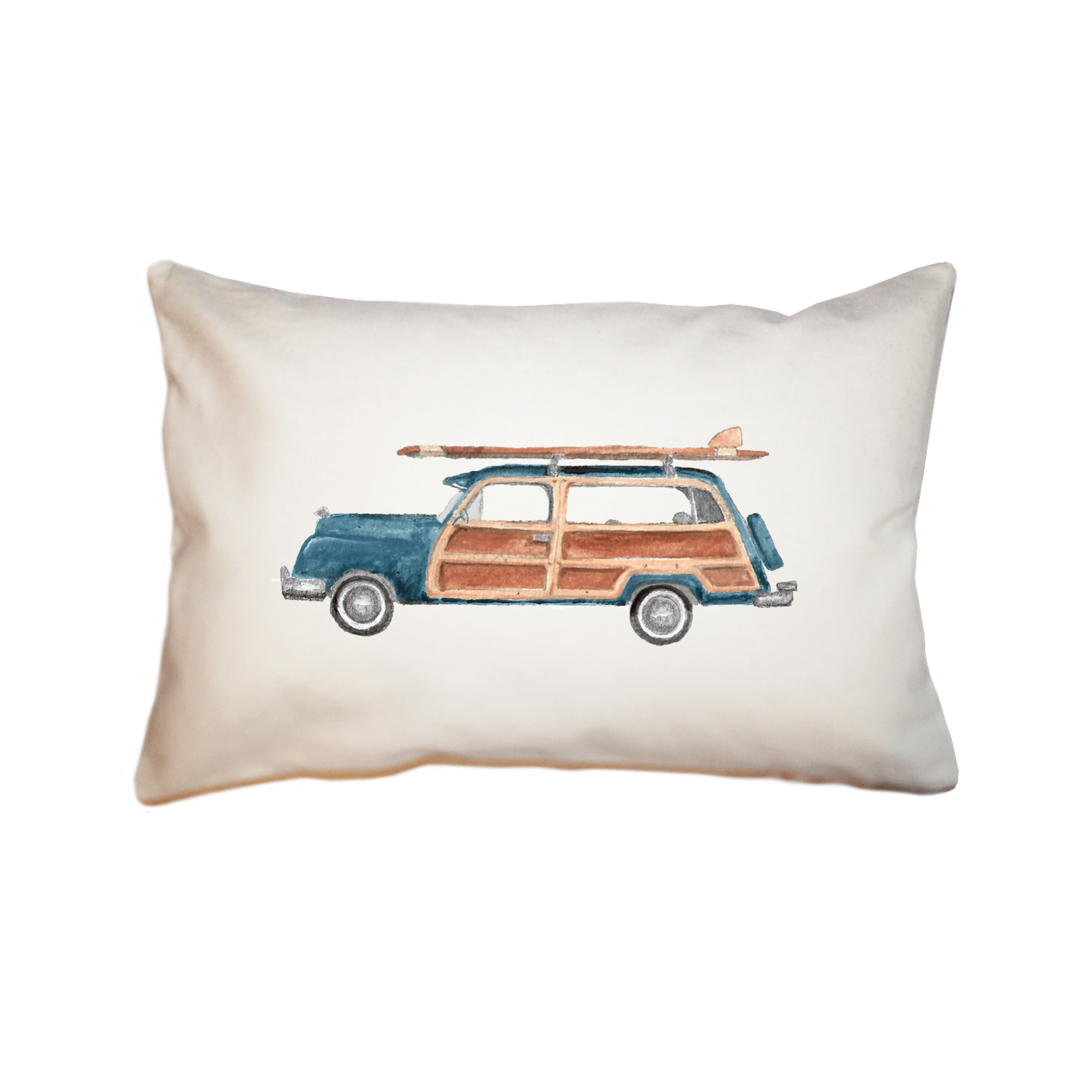 blue woody with surf board large rectangle pillow