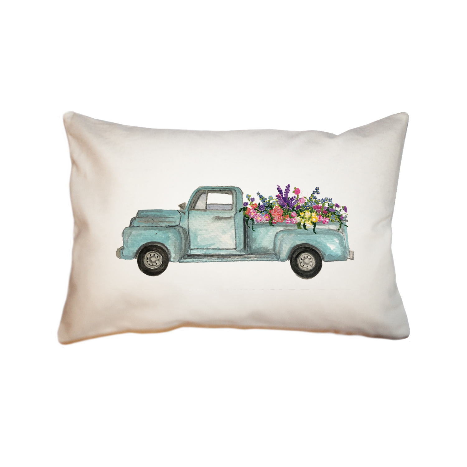 truck with flowers large rectangle pillow
