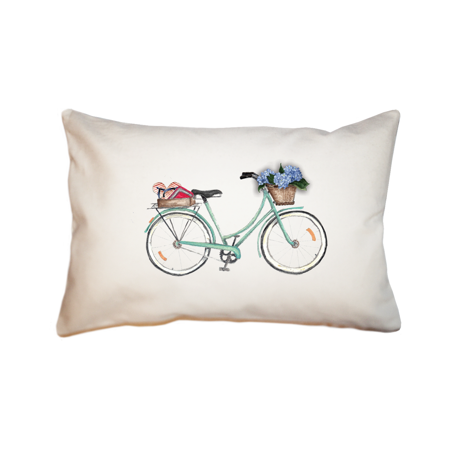 bike with books on back large rectangle pillow