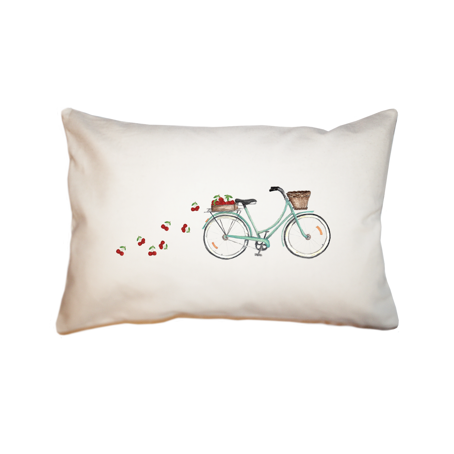 bike with cherries large rectangle pillow