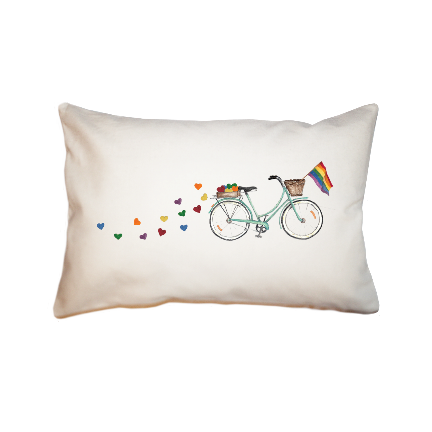 bike with pride large rectangle pillow