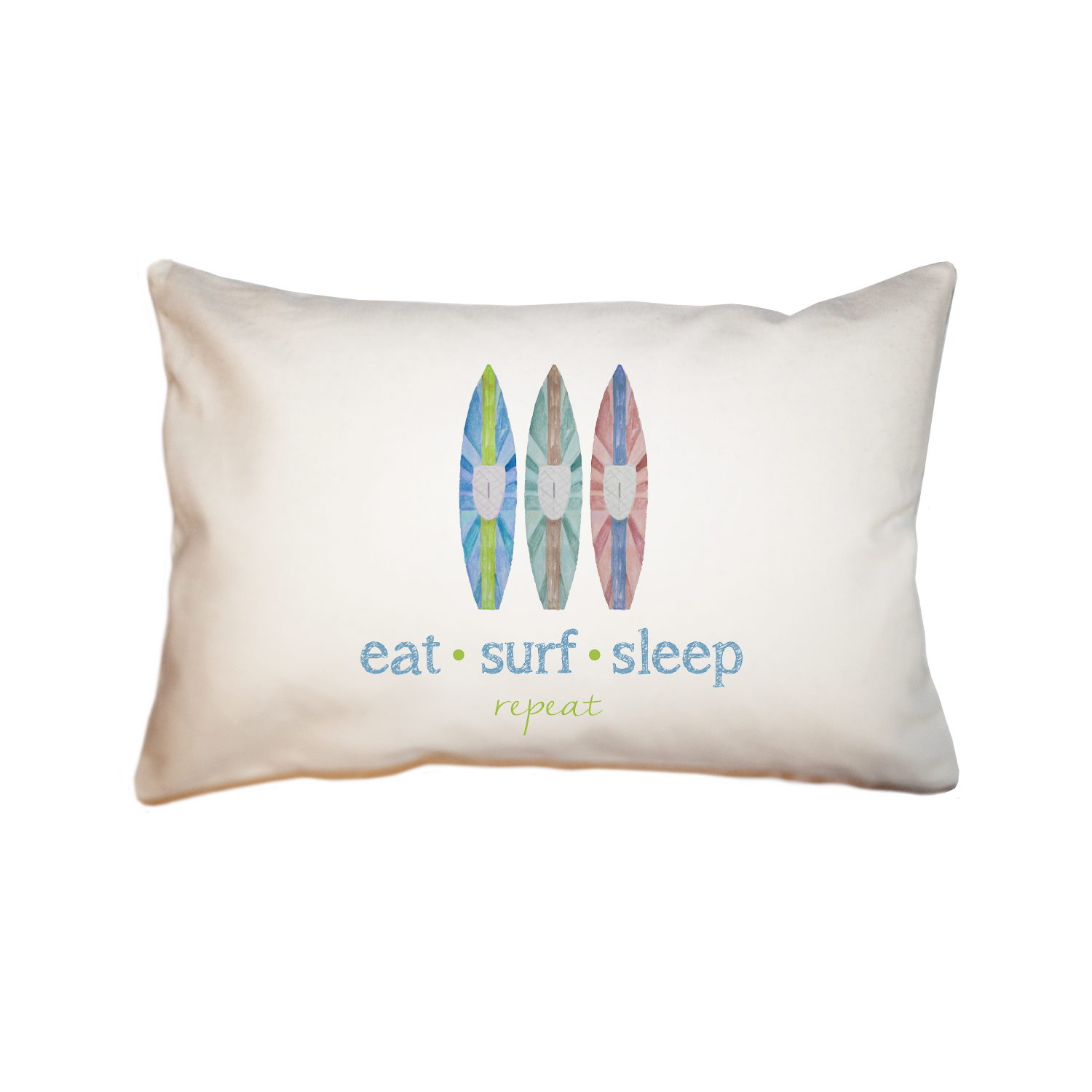 eat surf sleep repeat large rectangle pillow