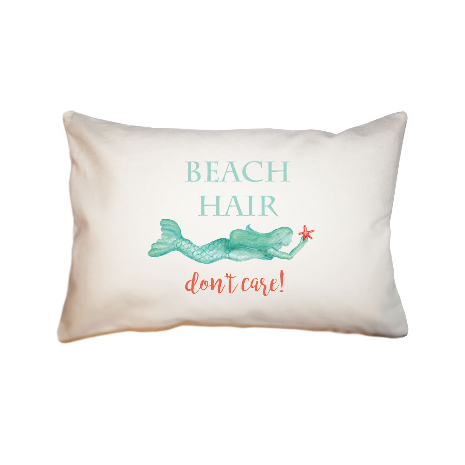 beach hair don't care large rectangle pillow
