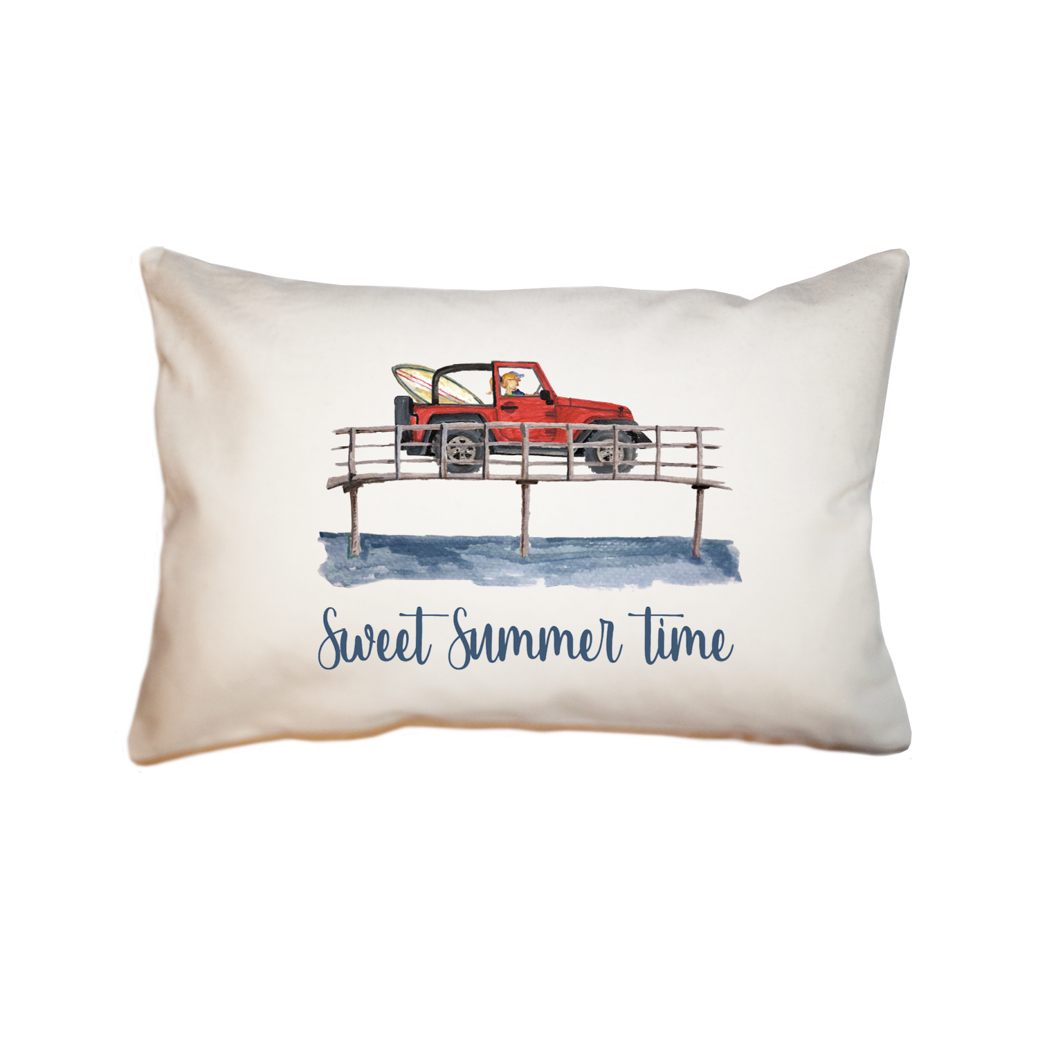 sweet summertime jeep large rectangle pillow