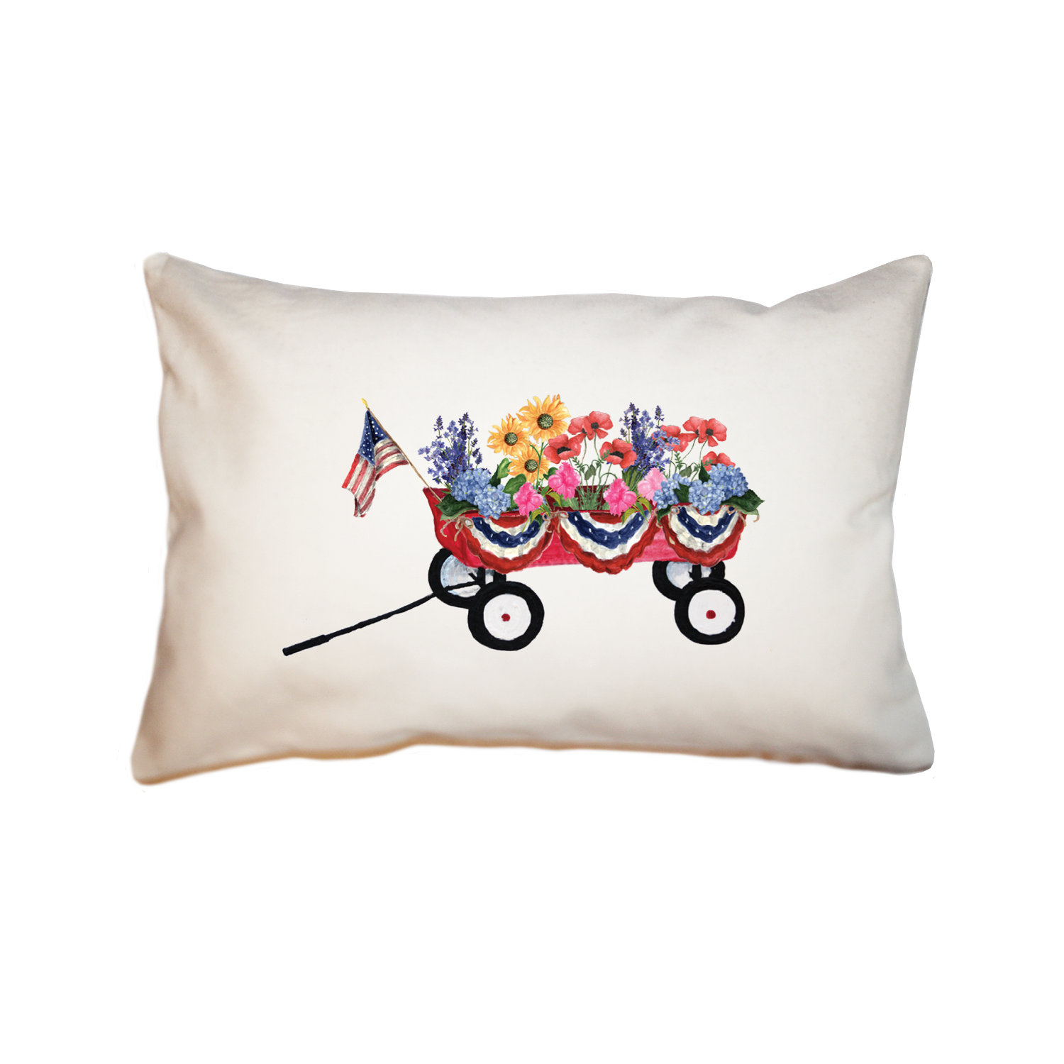 wagon with flowers large rectangle pillow
