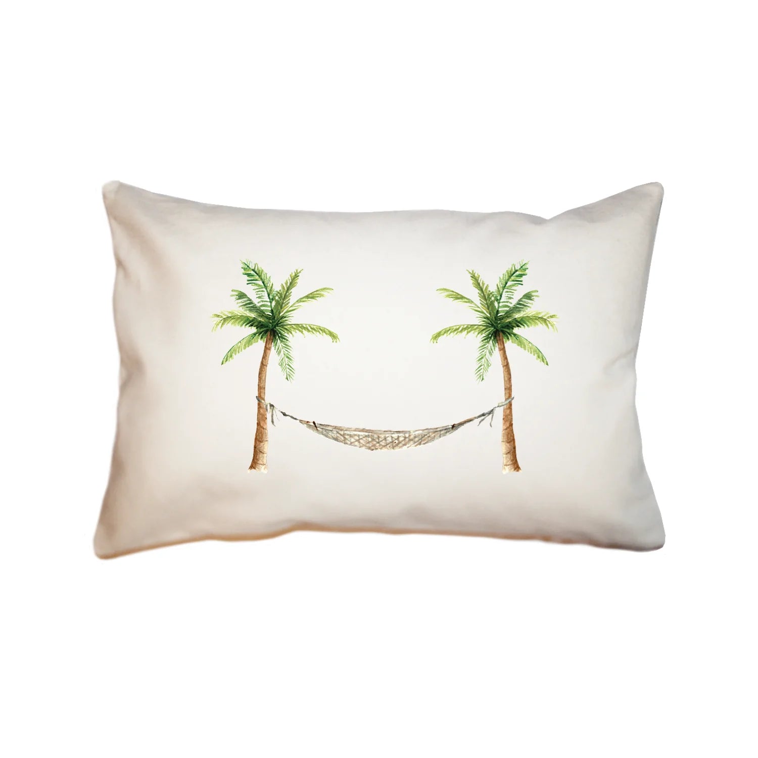palm trees with hammock large rectangle pillow