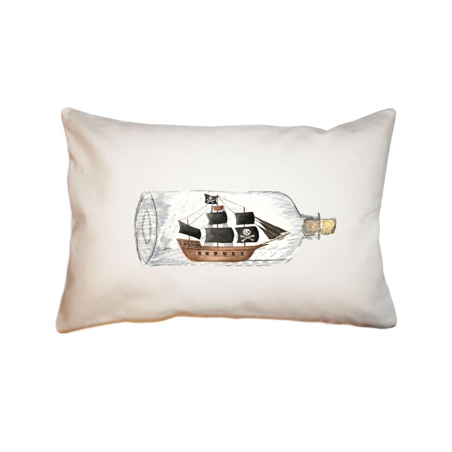 pirate ship in a bottle large rectangle pillow