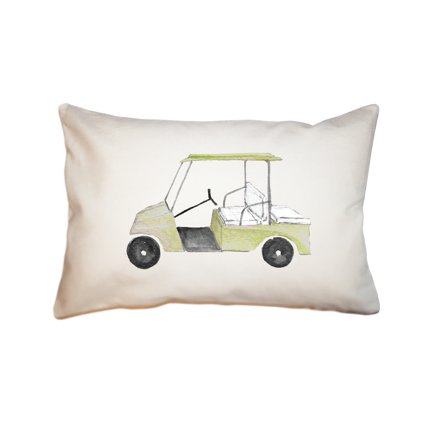golf cart yellow large rectangle pillow
