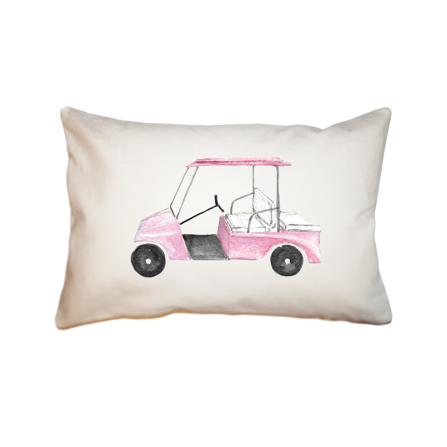 golf cart pink large rectangle pillow