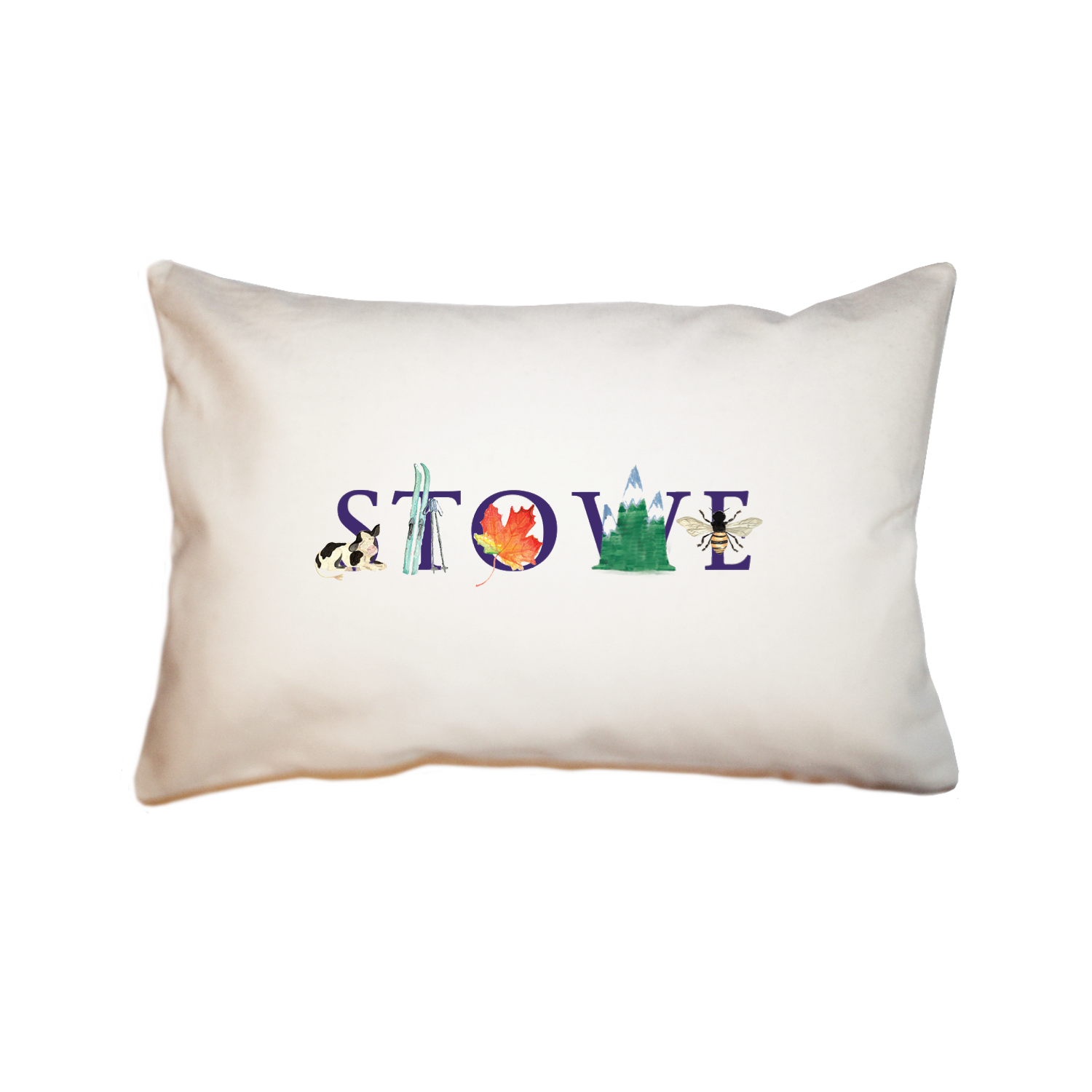 stowe, vt large rectangle pillow