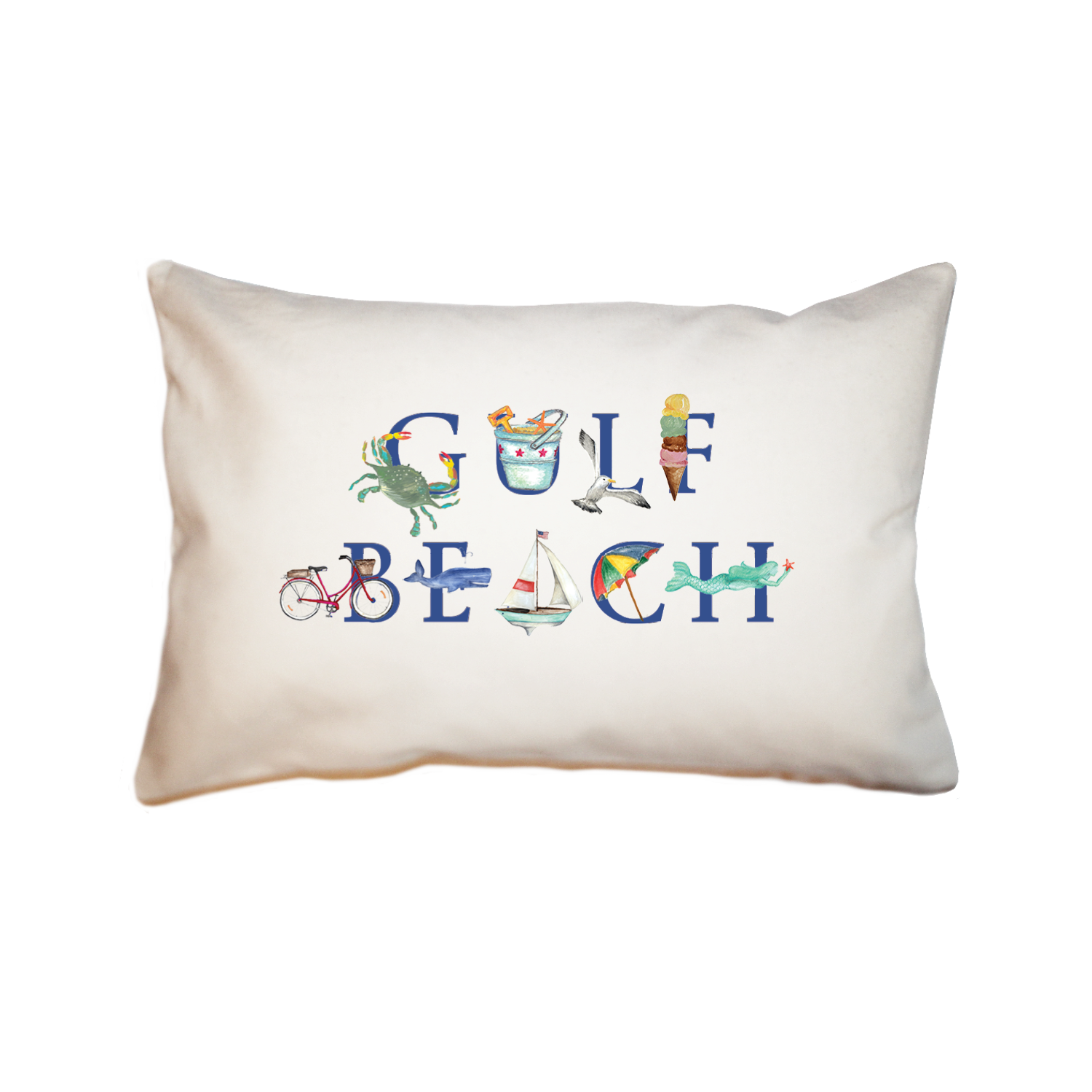 gulf beach large rectangle pillow