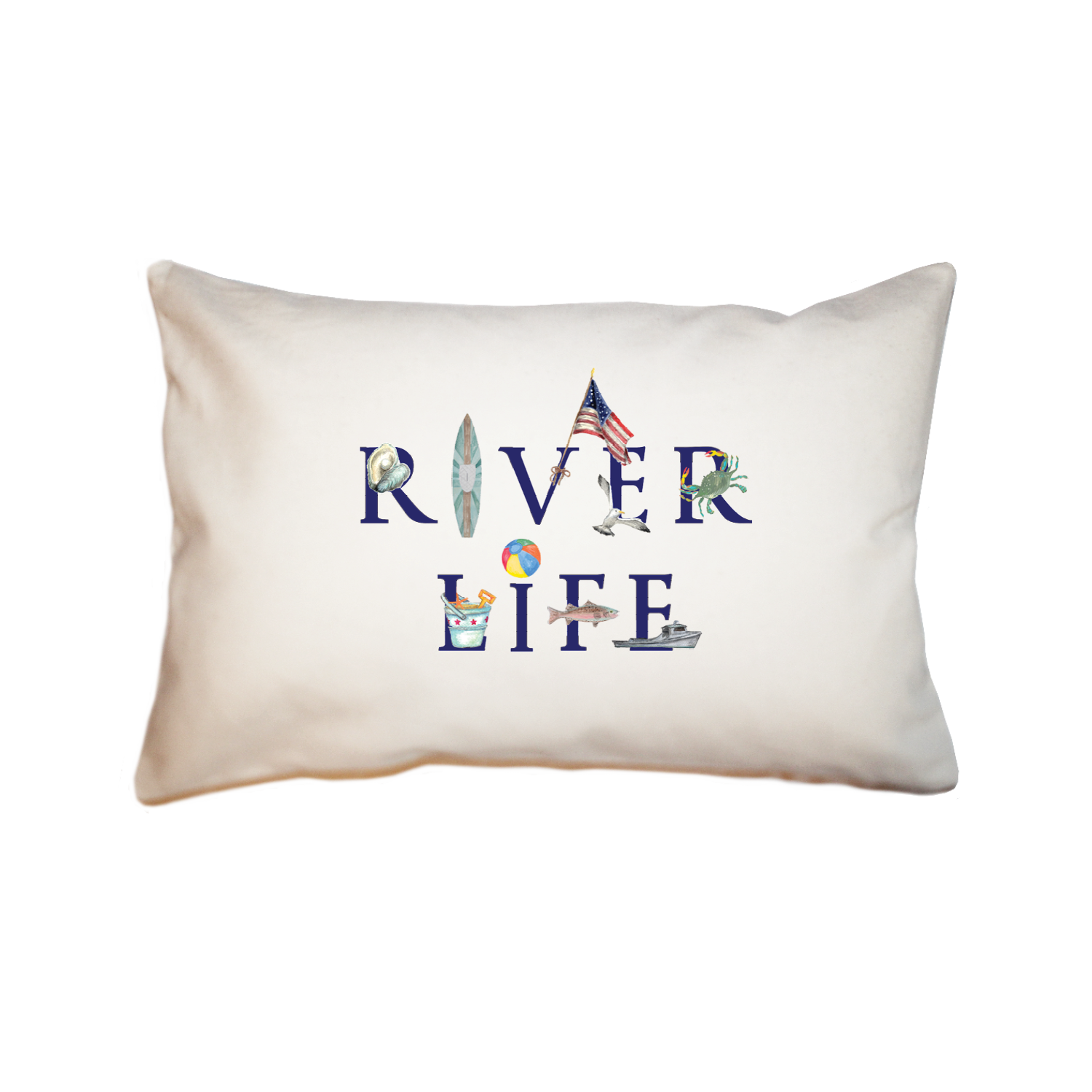 river life large rectangle pillow