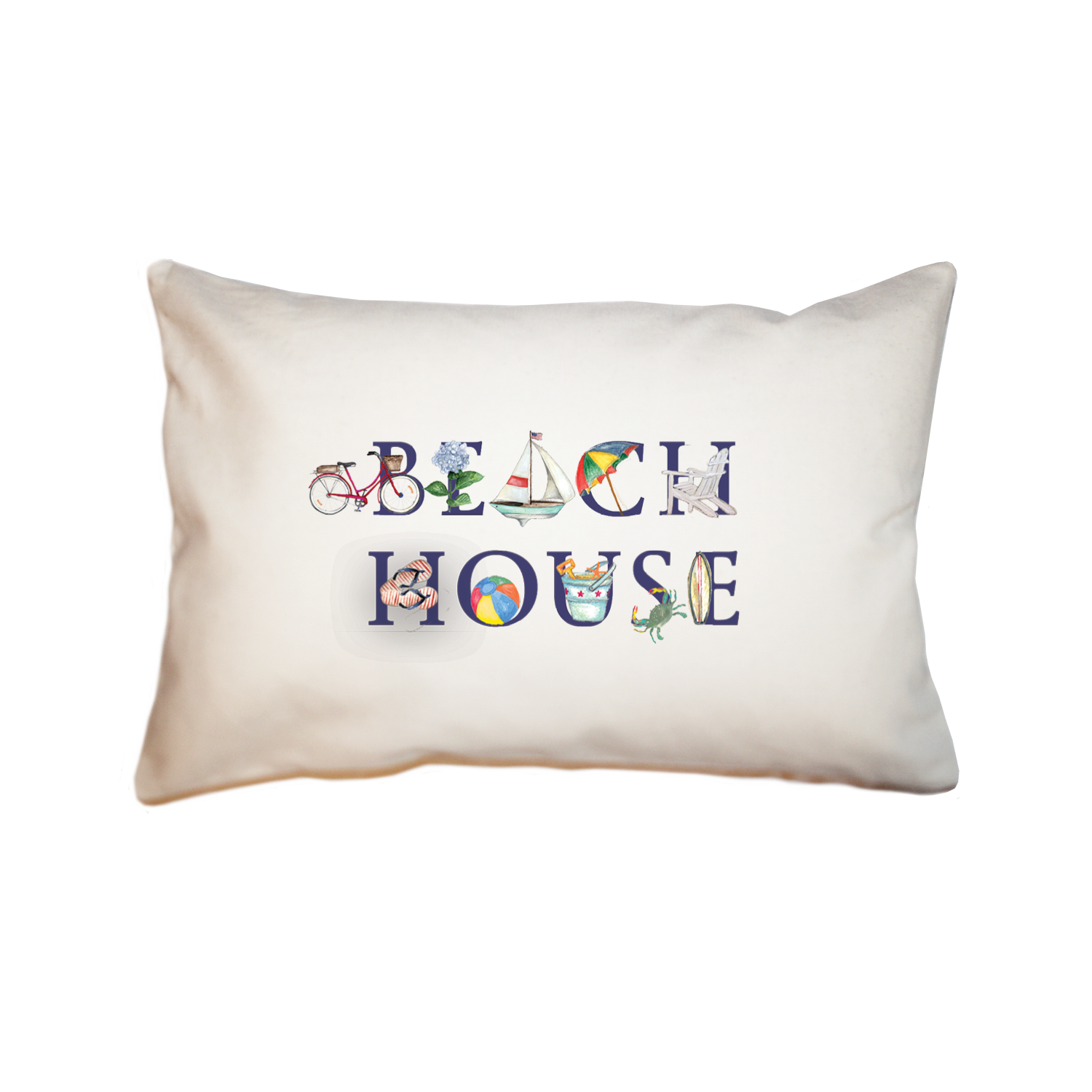 beach house large rectangle pillow