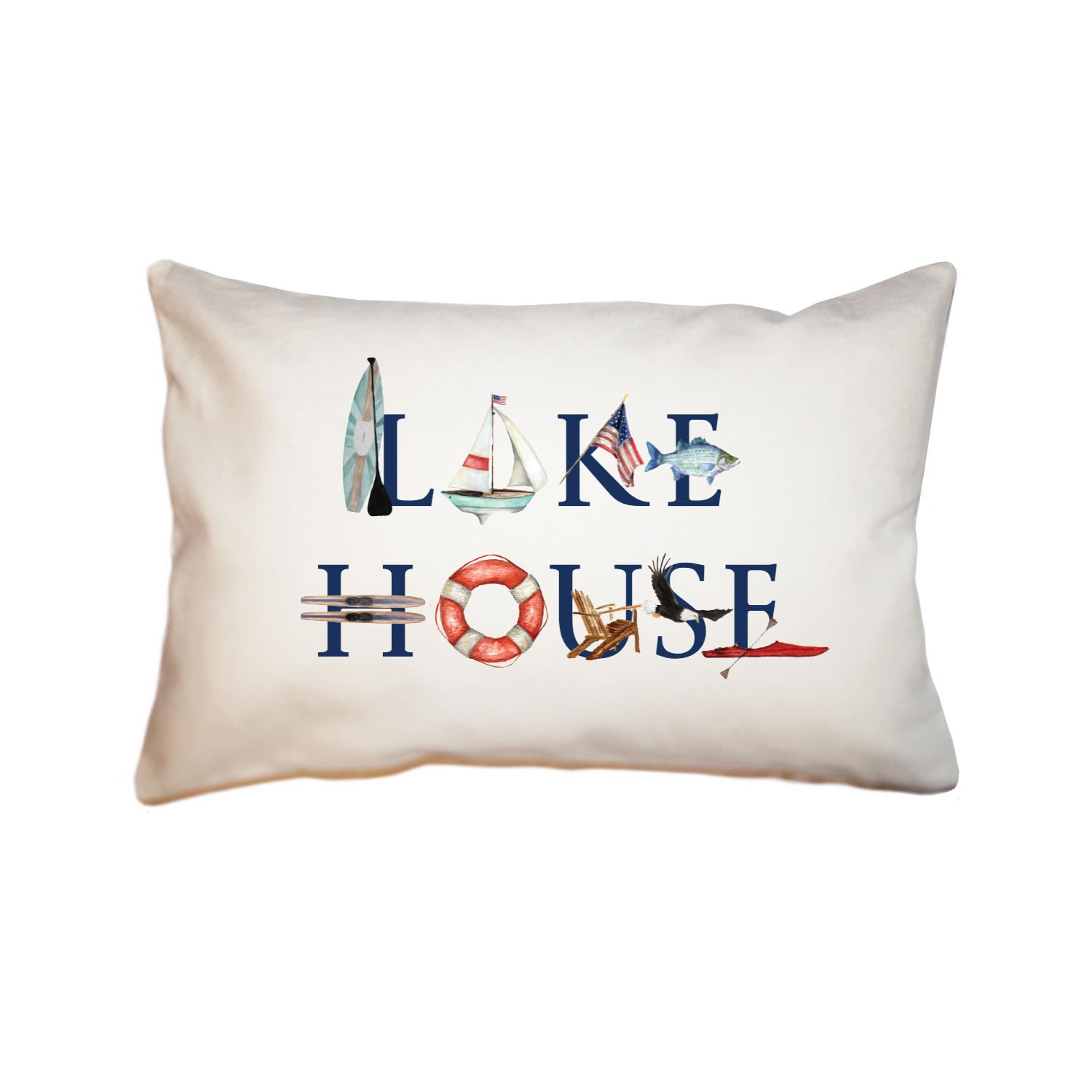 lake house large rectangle pillow