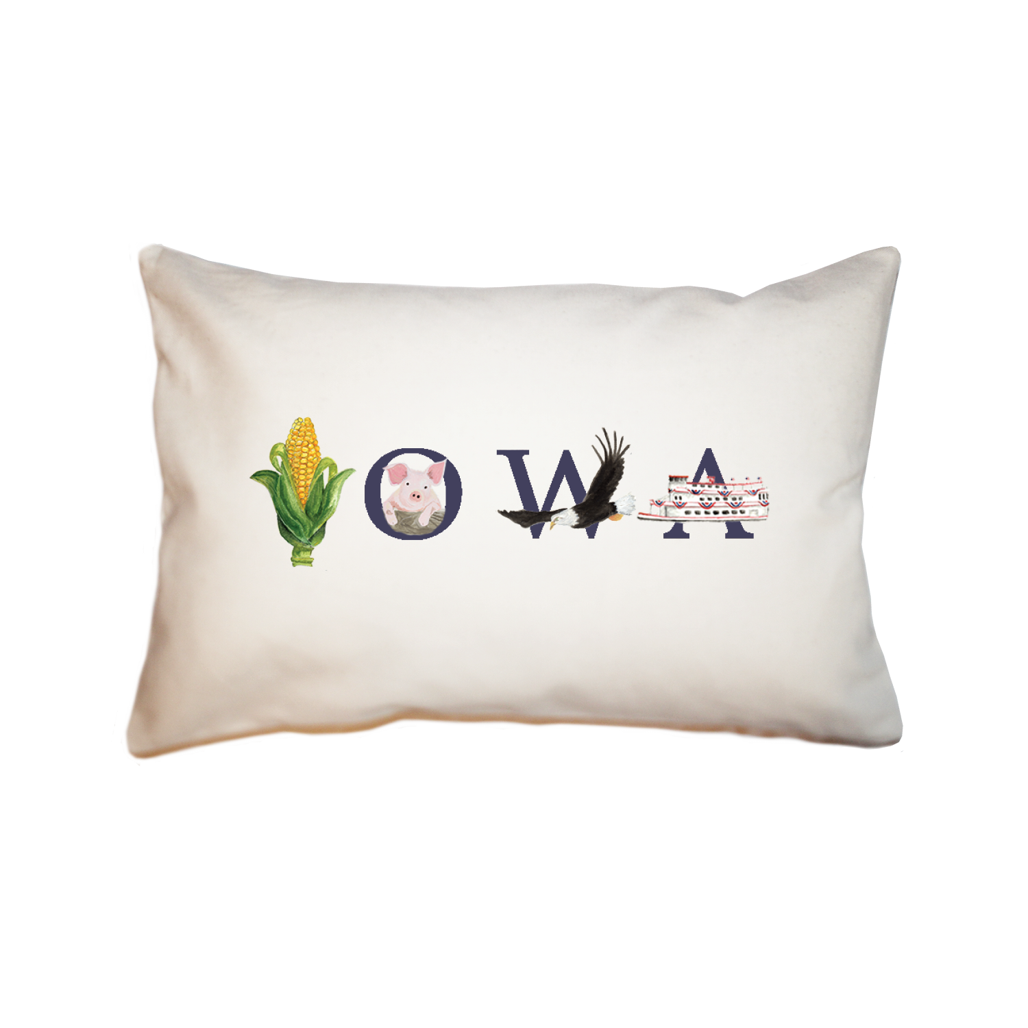 iowa navy large rectangle pillow