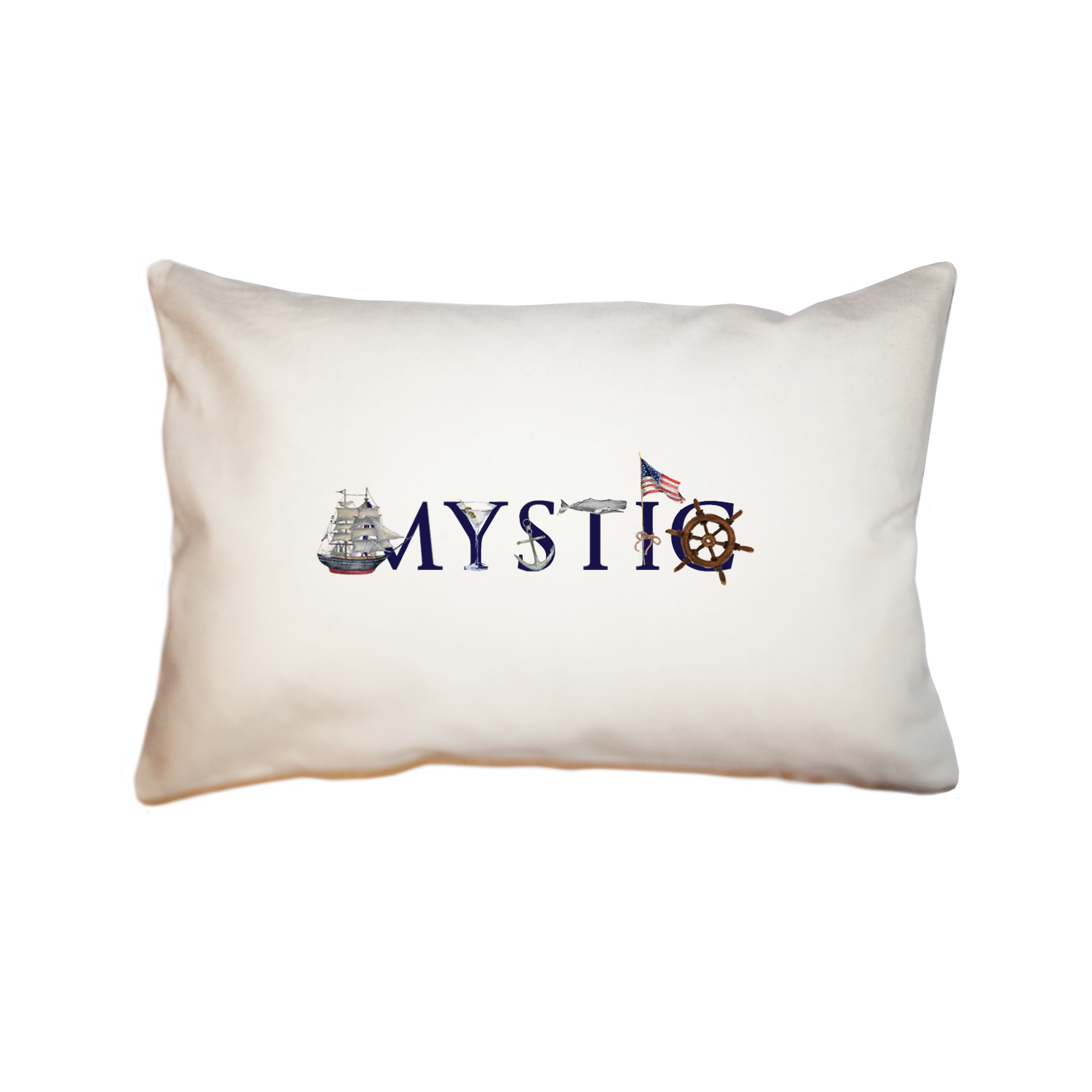 mystic with martini and flag large rectangle pillow