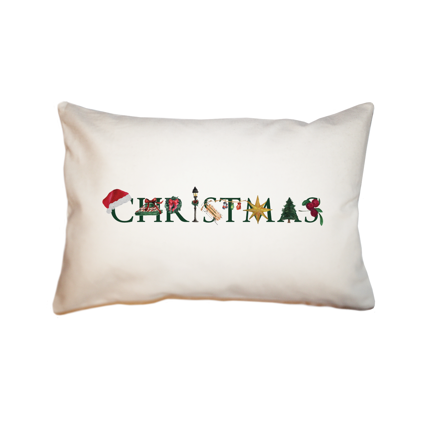 christmas illu-stated large rectangle pillow