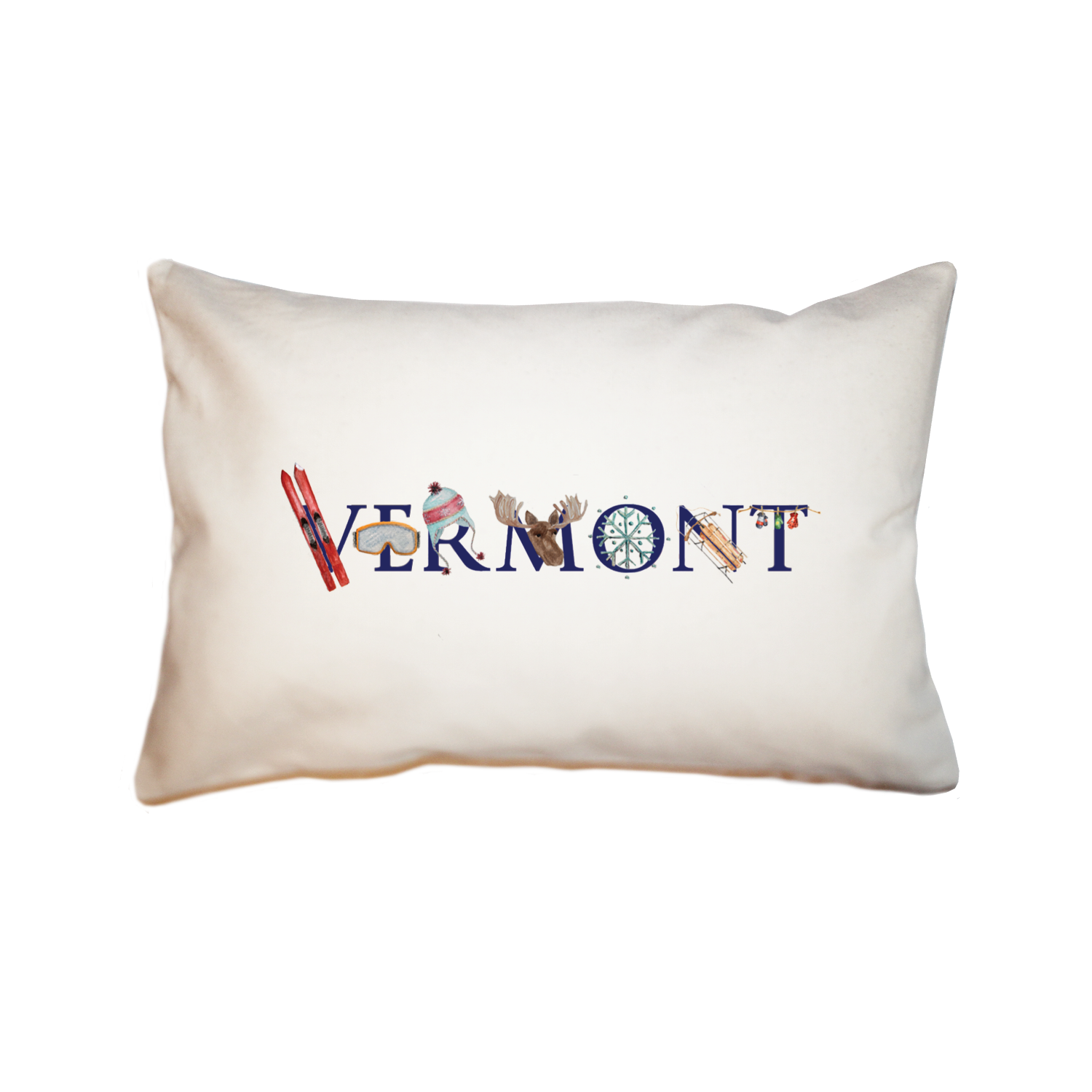 vermont winter large rectangle pillow