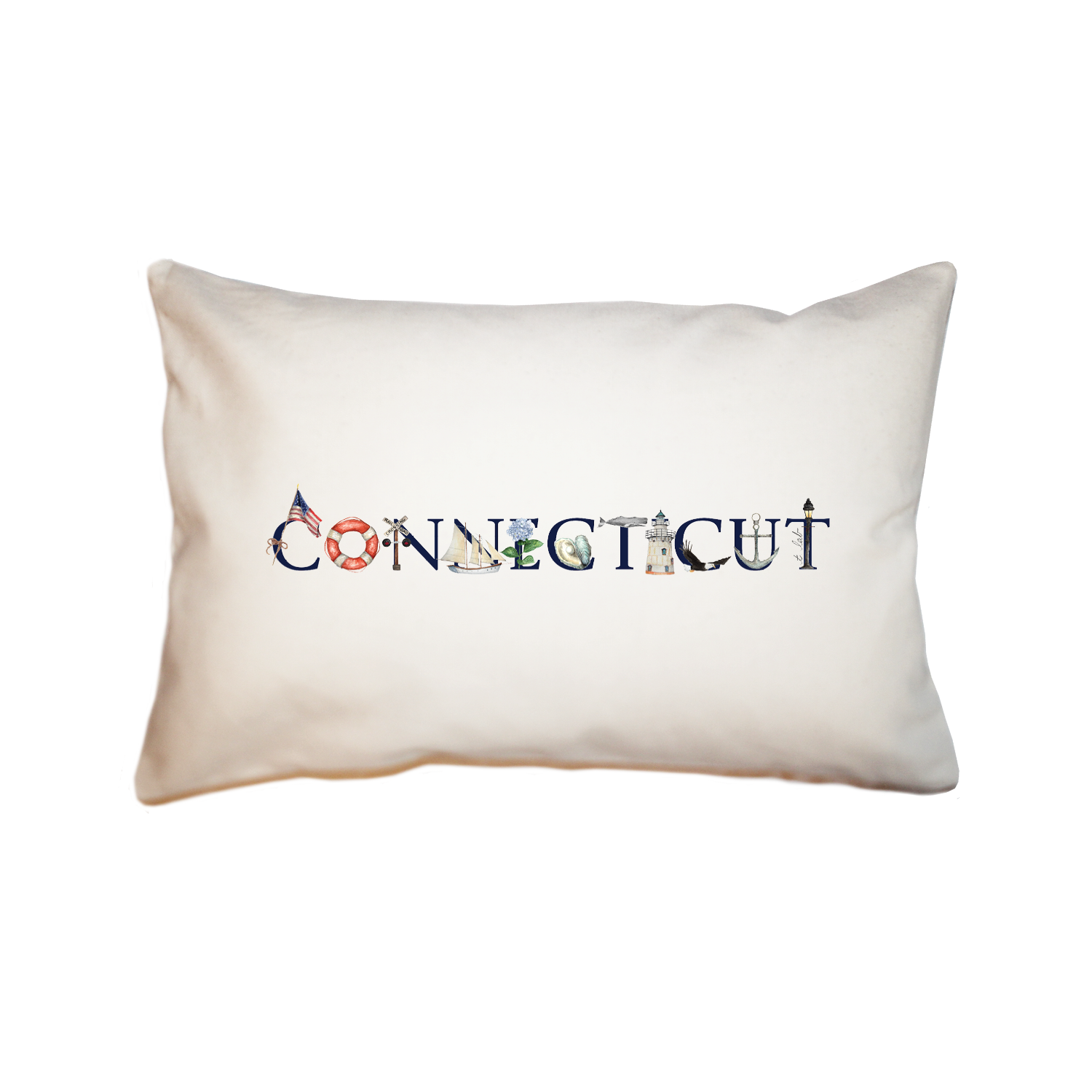 connecticut nautical large rectangle pillow