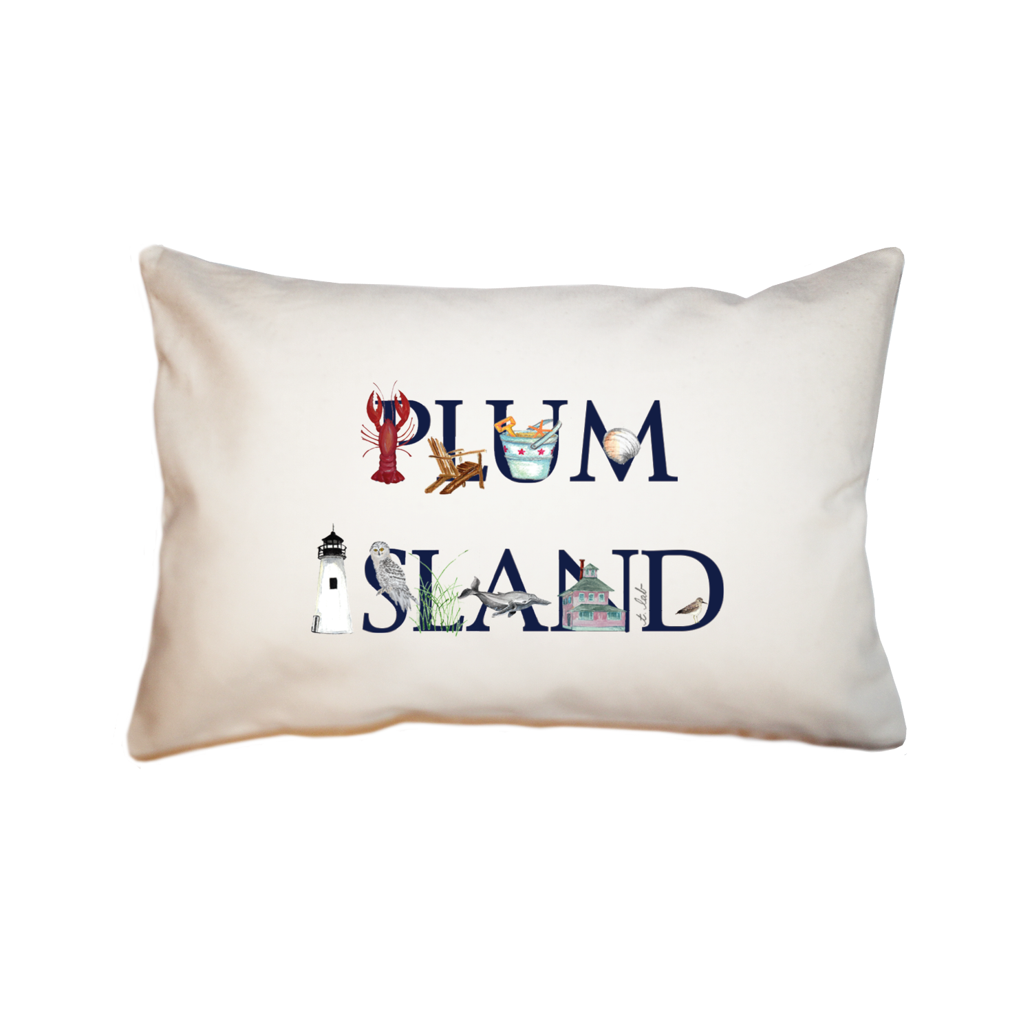 plum island large rectangle pillow