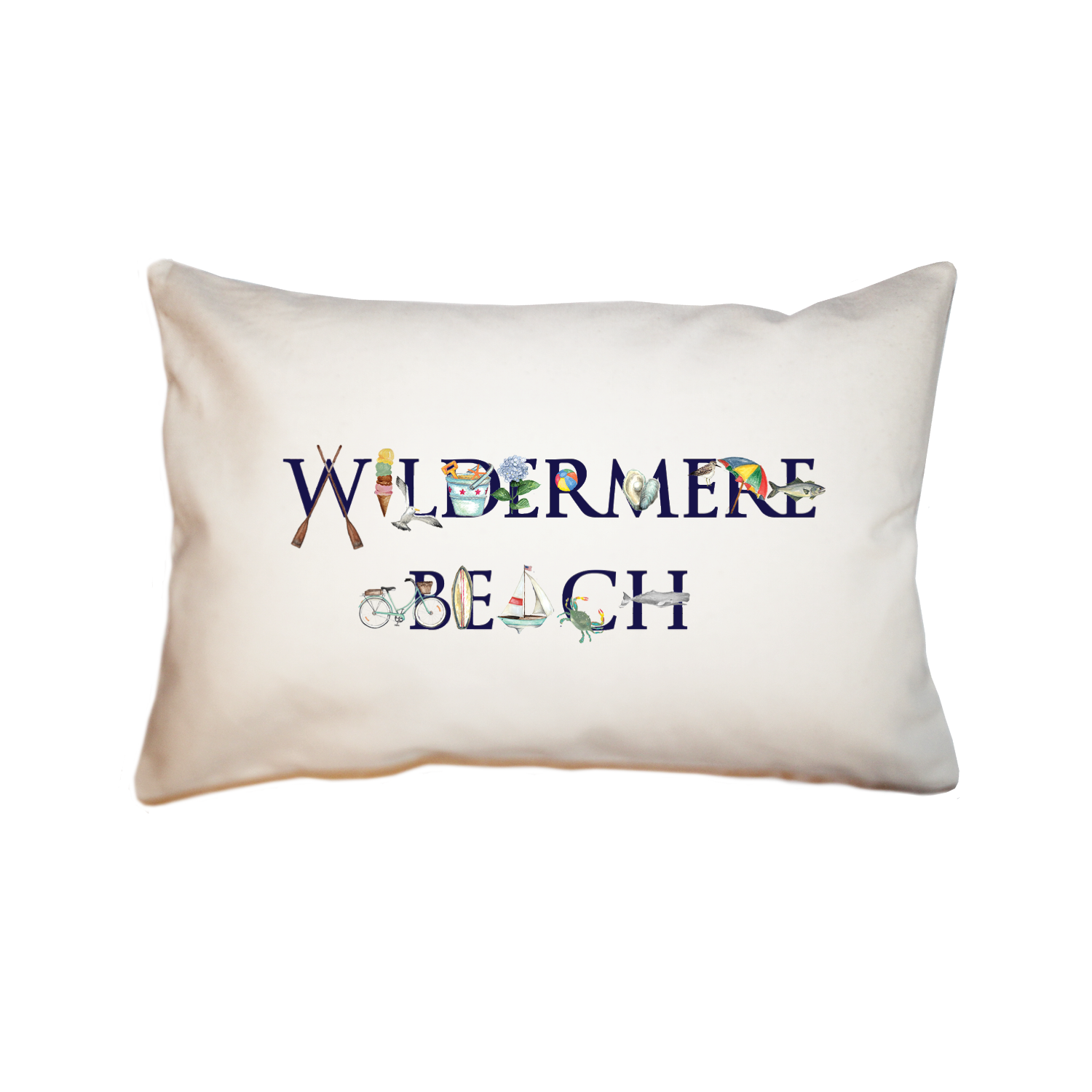 wildermere beach large rectangle pillow