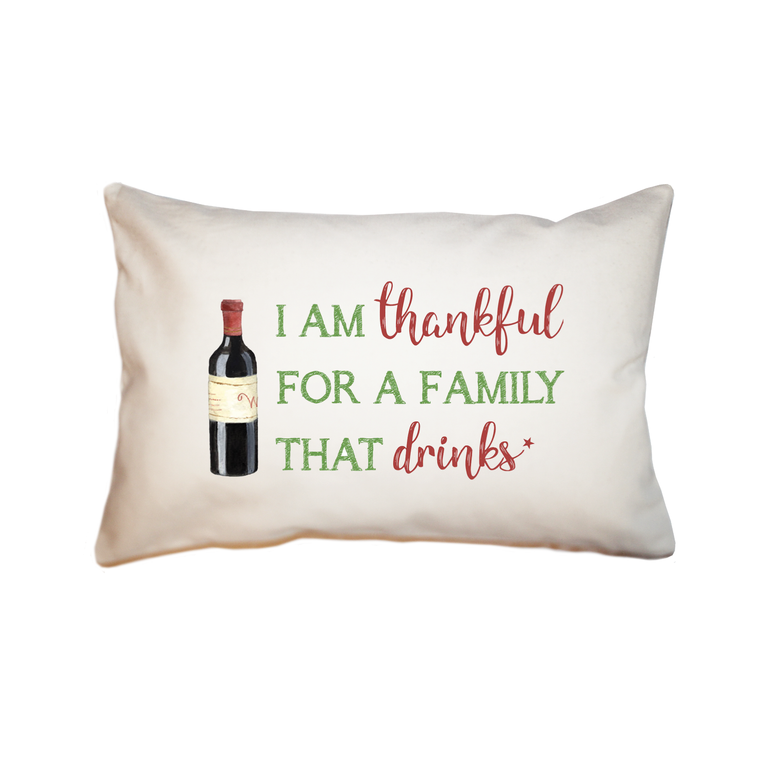 thankful for drink xmas large rectangle pillow