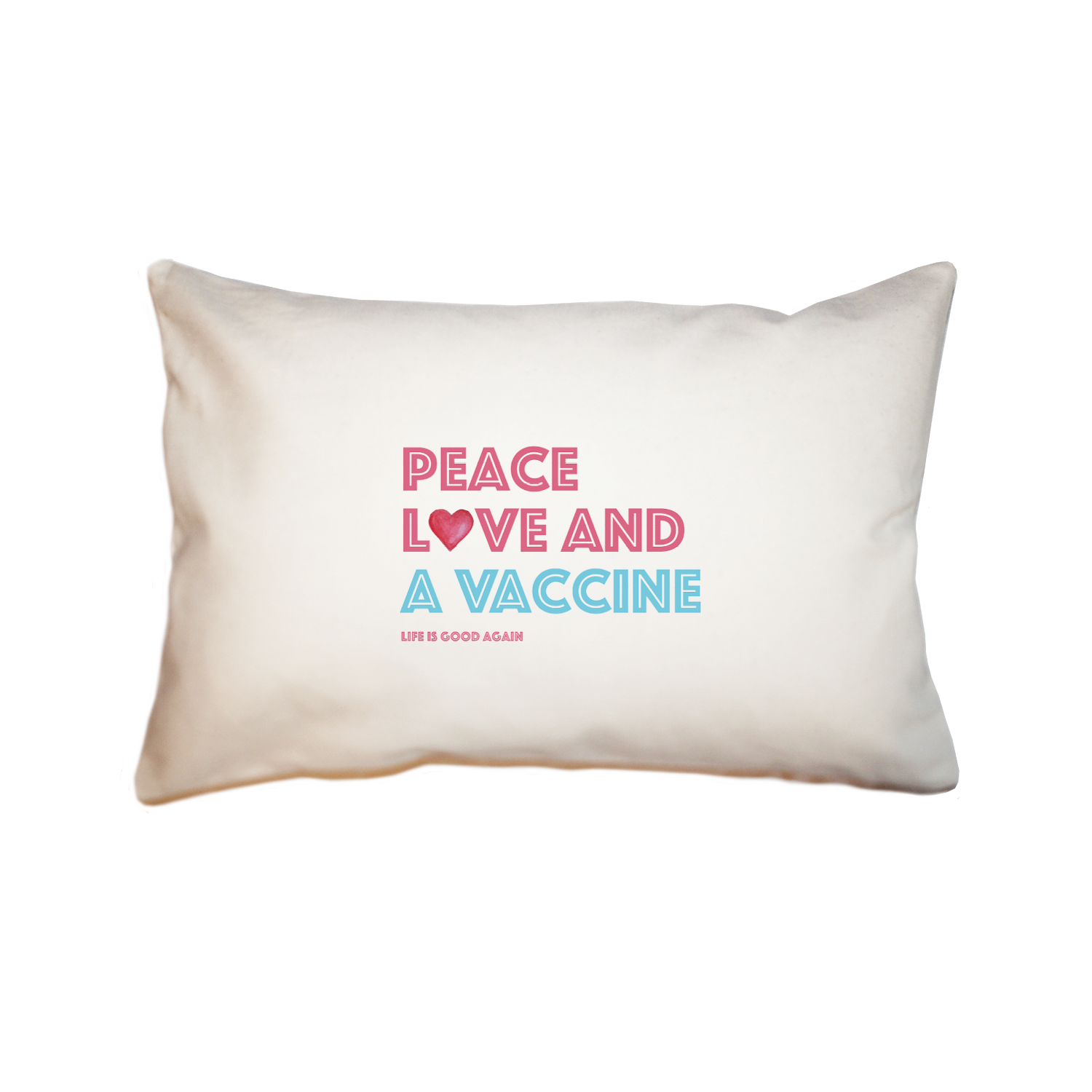 vaccine peace love large rectangle pillow