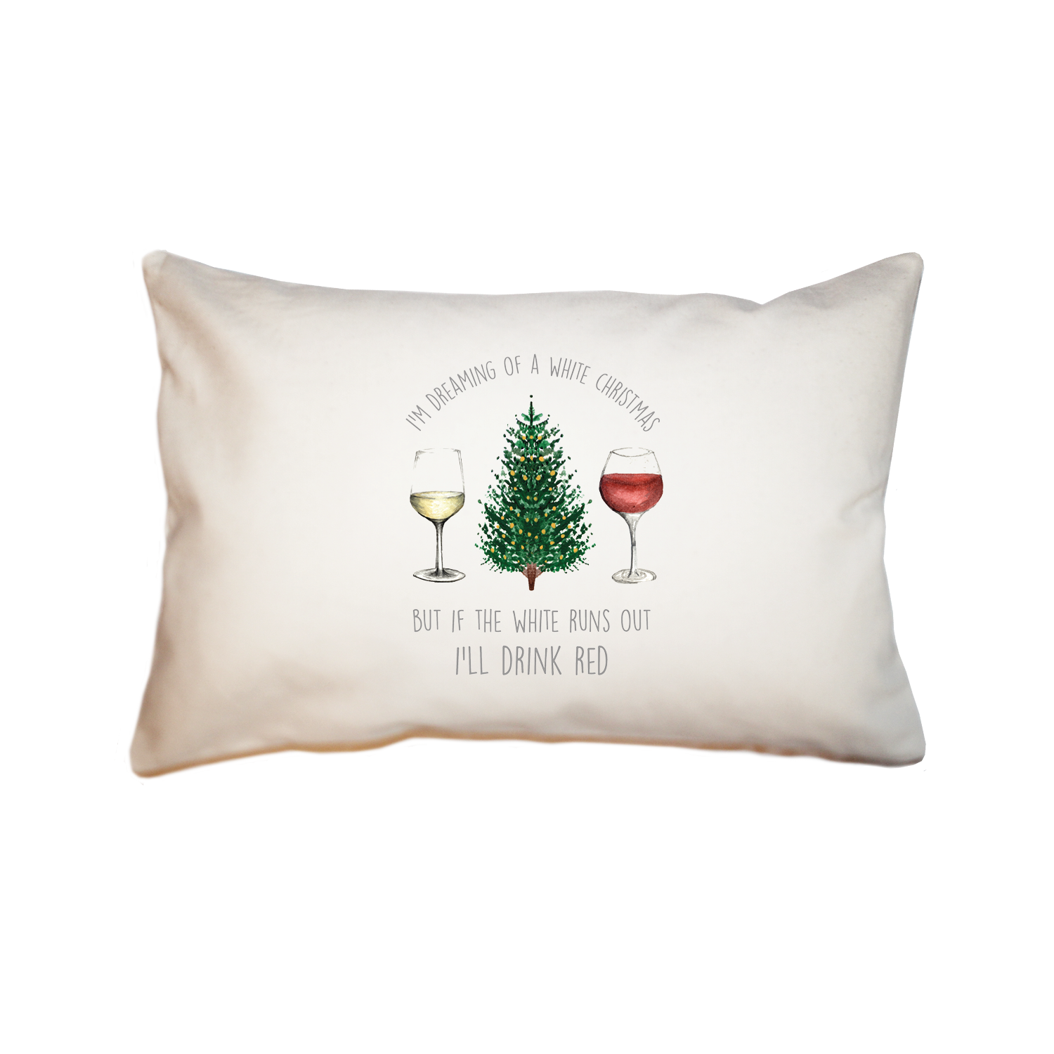 dreaming white christmas large rectangle pillow