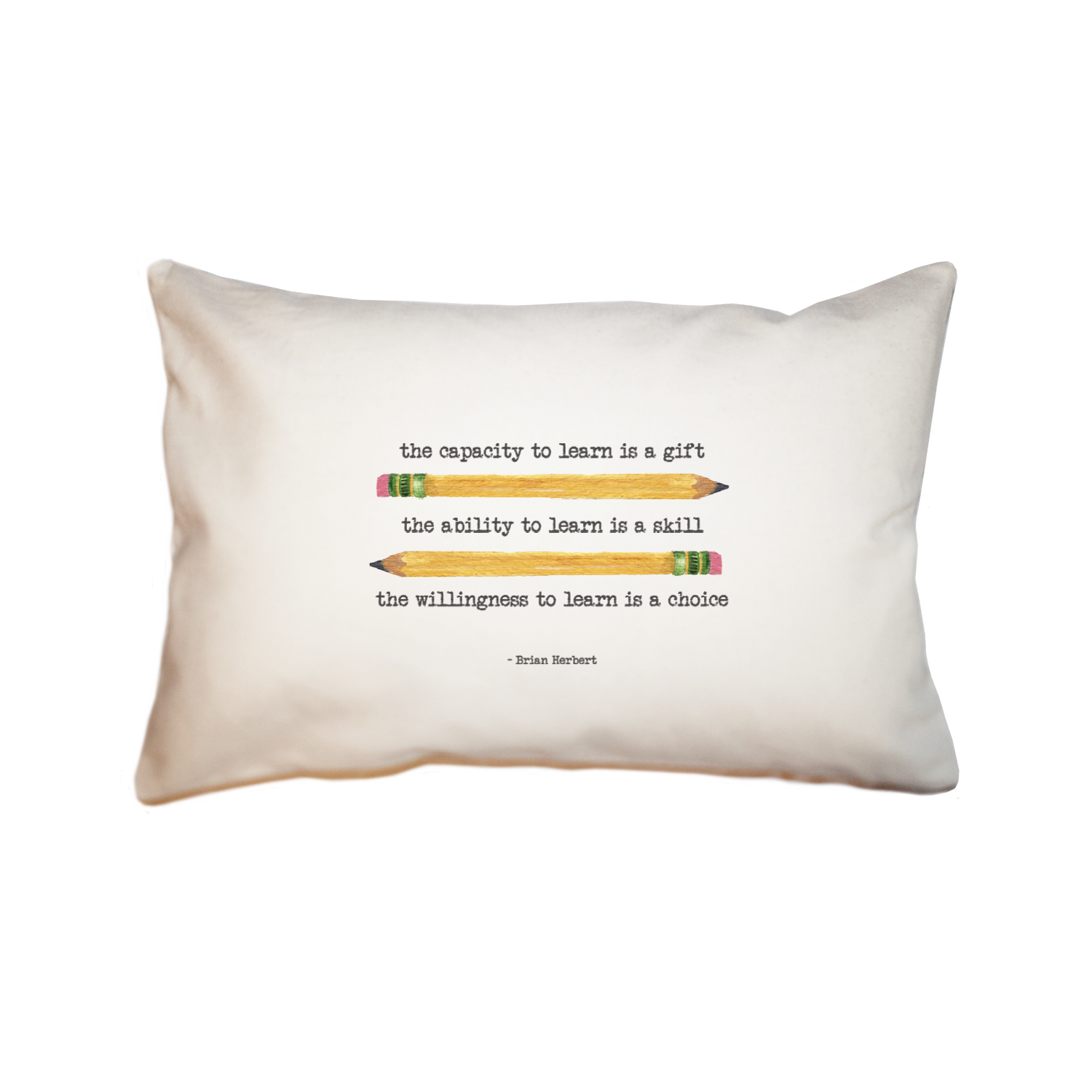 learn is a gift large rectangle pillow