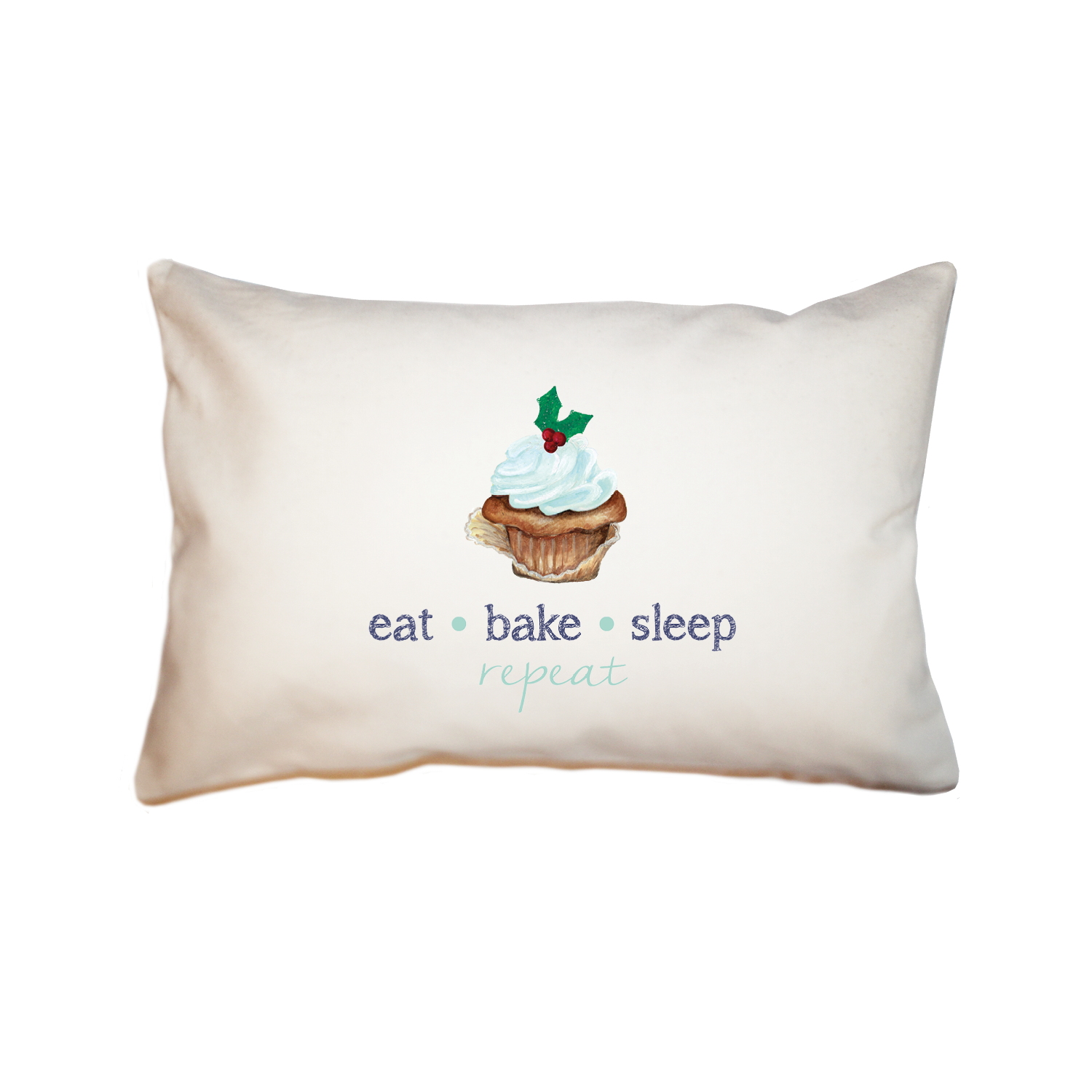 eat bake sleep repeat large rectangle pillow