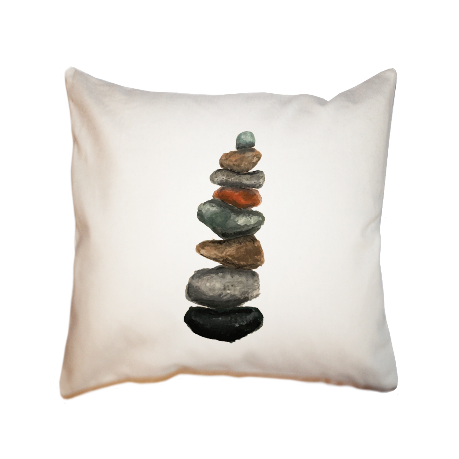 rock cairn square pillow