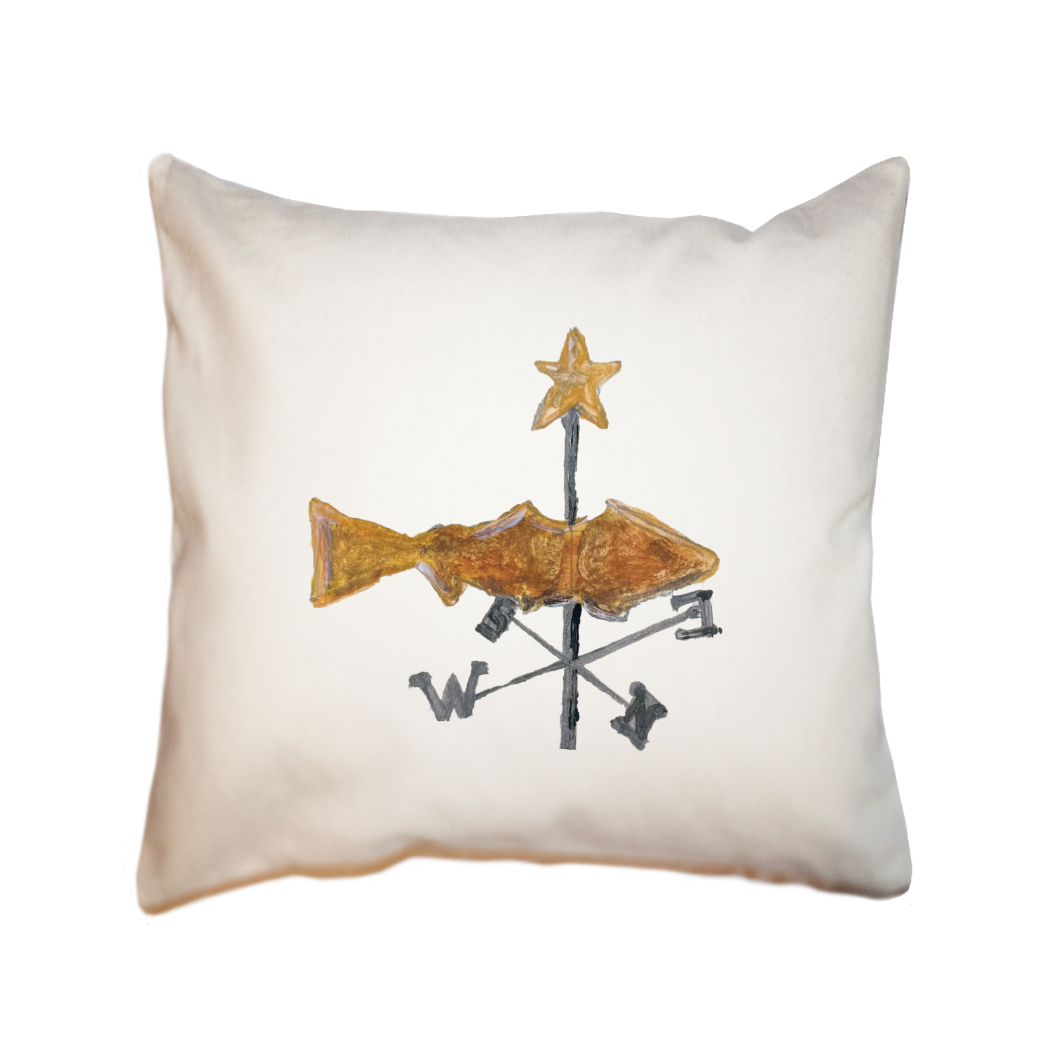 fish weathervane square pillow