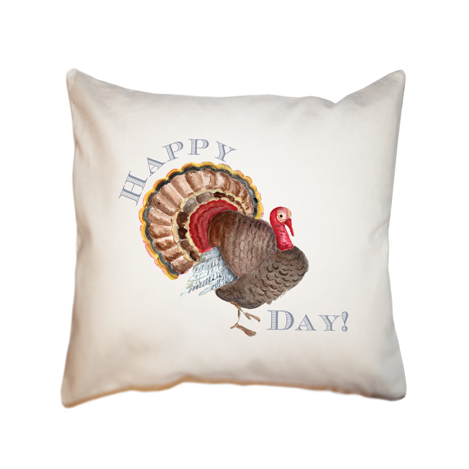 happy turkey day square pillow