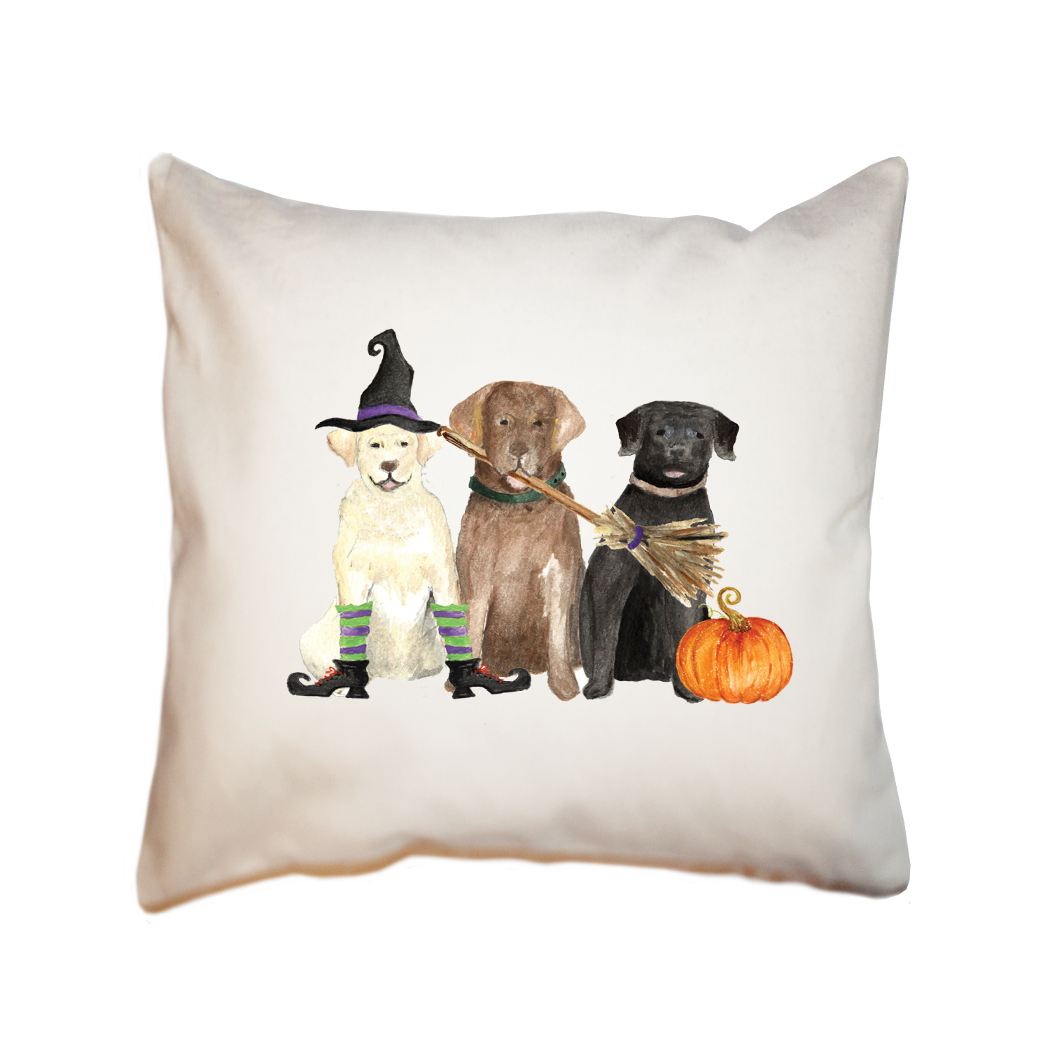 three labs october square pillow